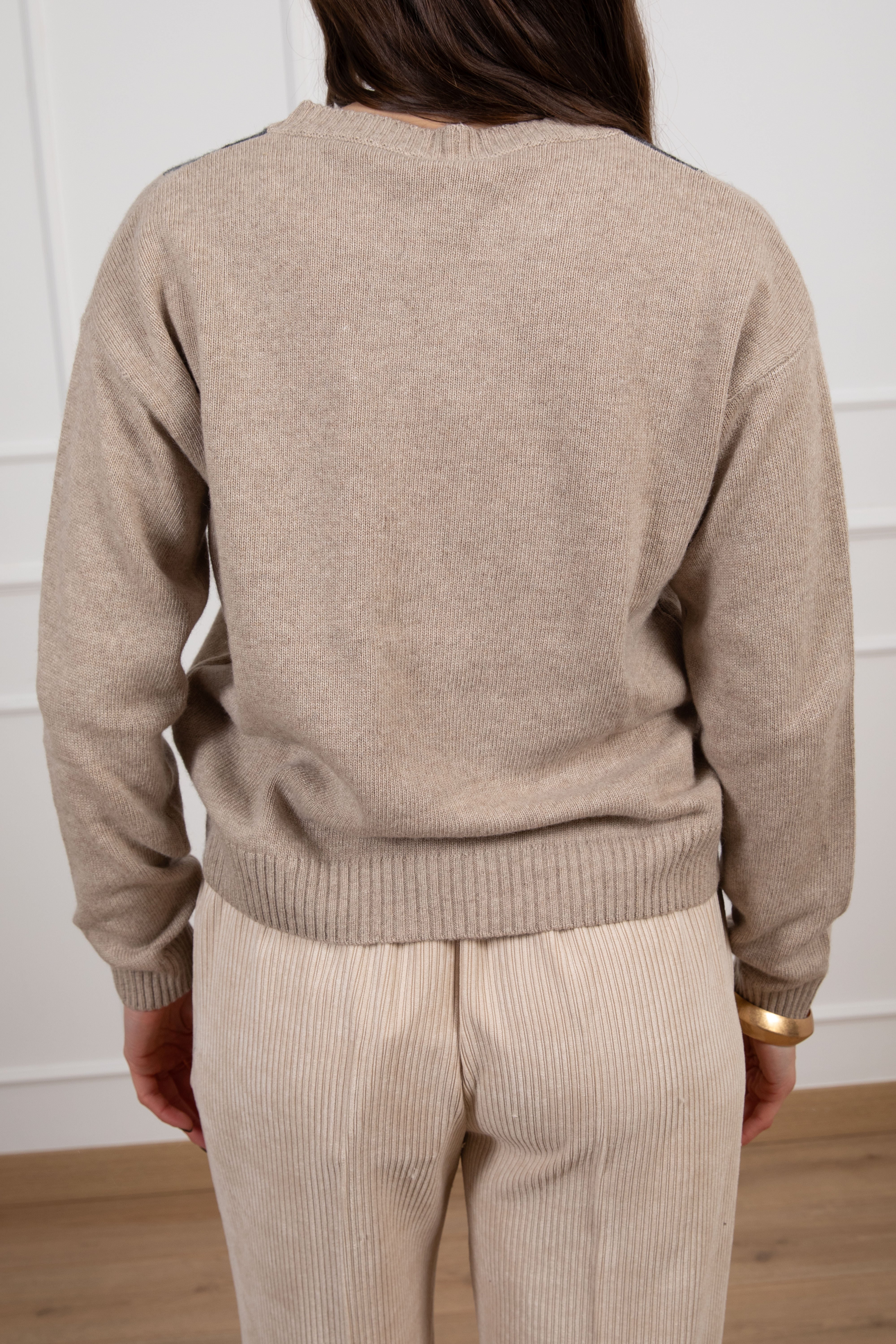 Pull girocollo a rombi in lana e cashmere Tensione IN