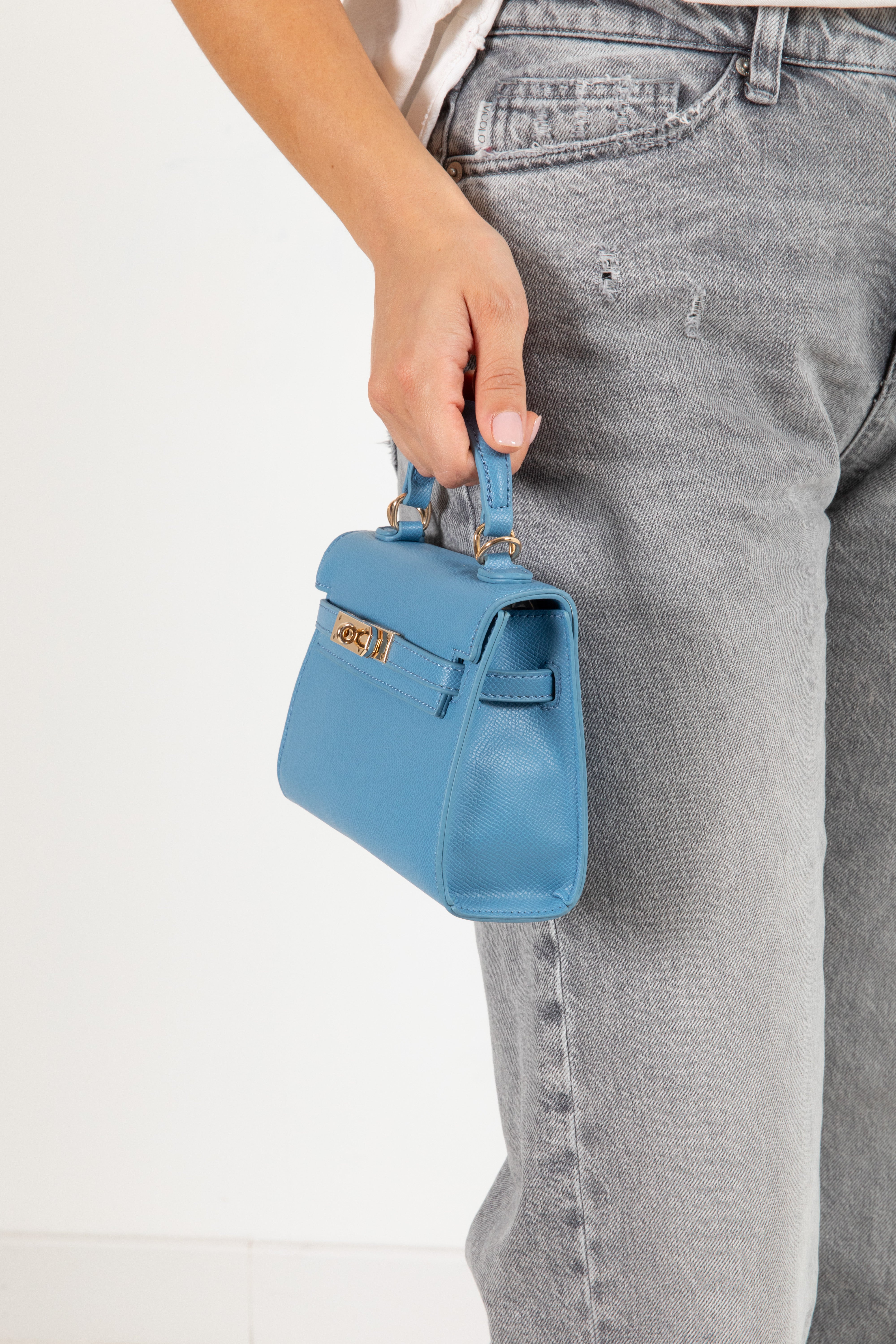 Mini-handbag in eco-pelle con lucchetto