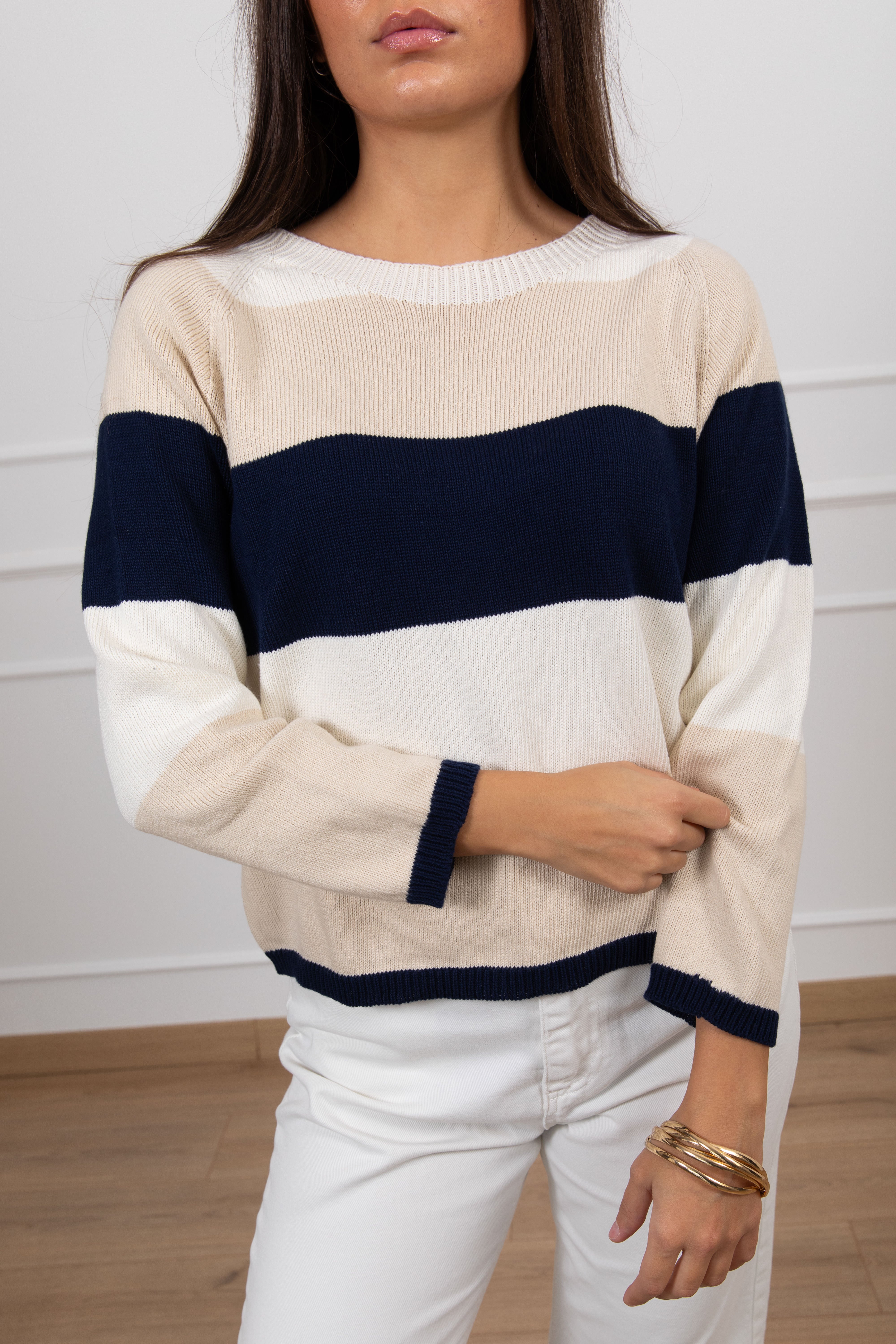 Maglia in cotone a righe larghe Susy Mix