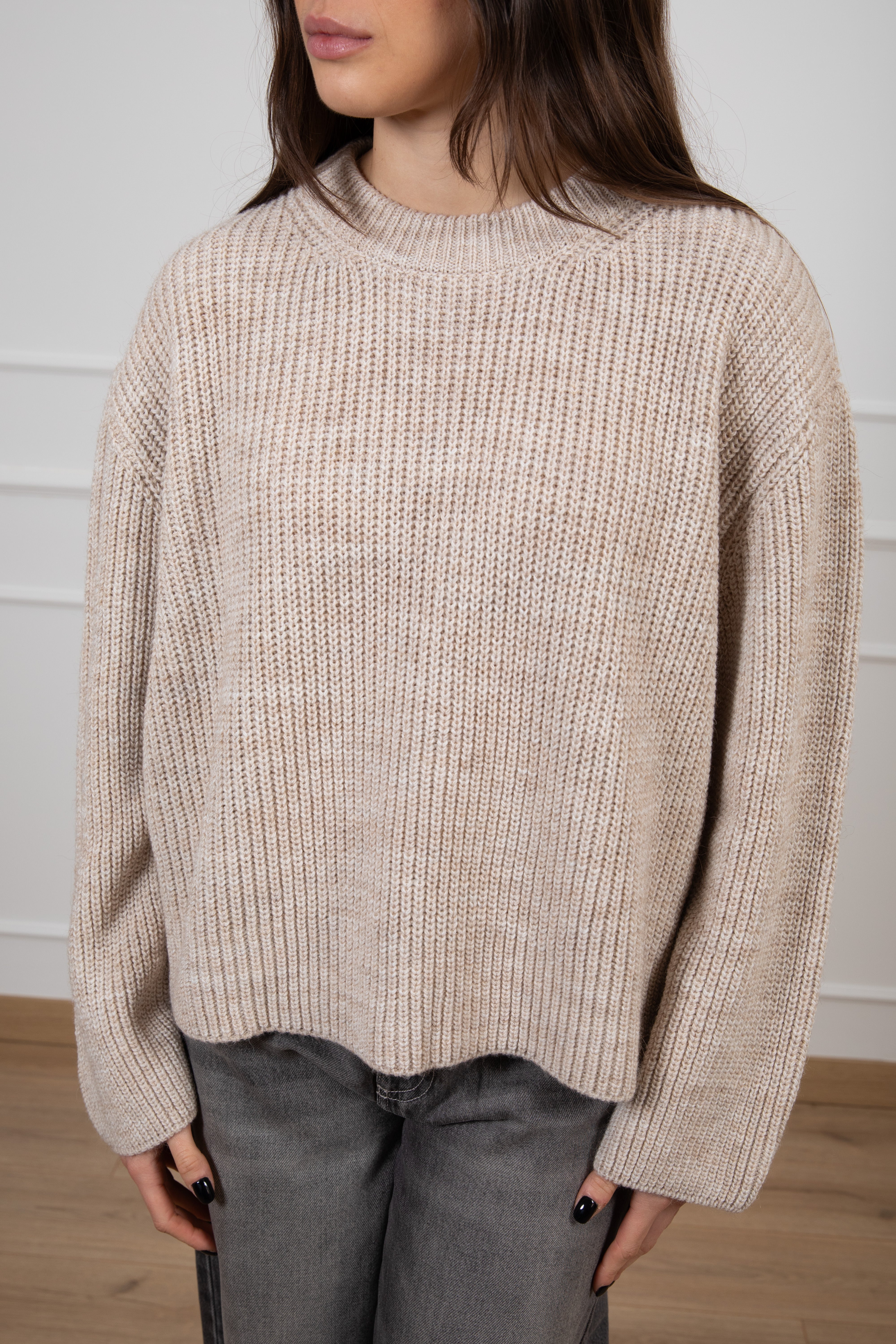 Pull girocollo a coste larghe Susy Mix