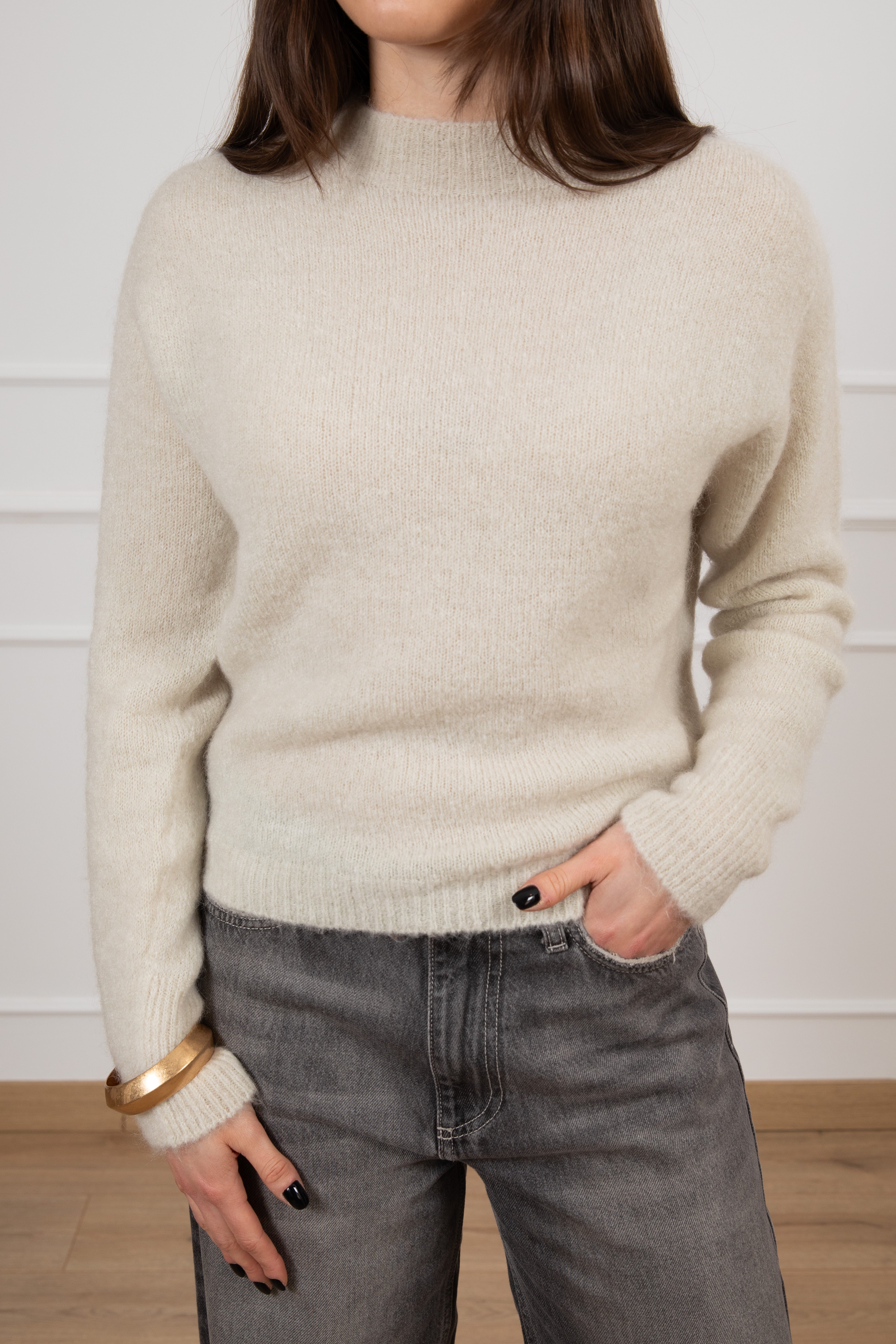 Pull mezzo-collo in lana e mohair Tensione IN