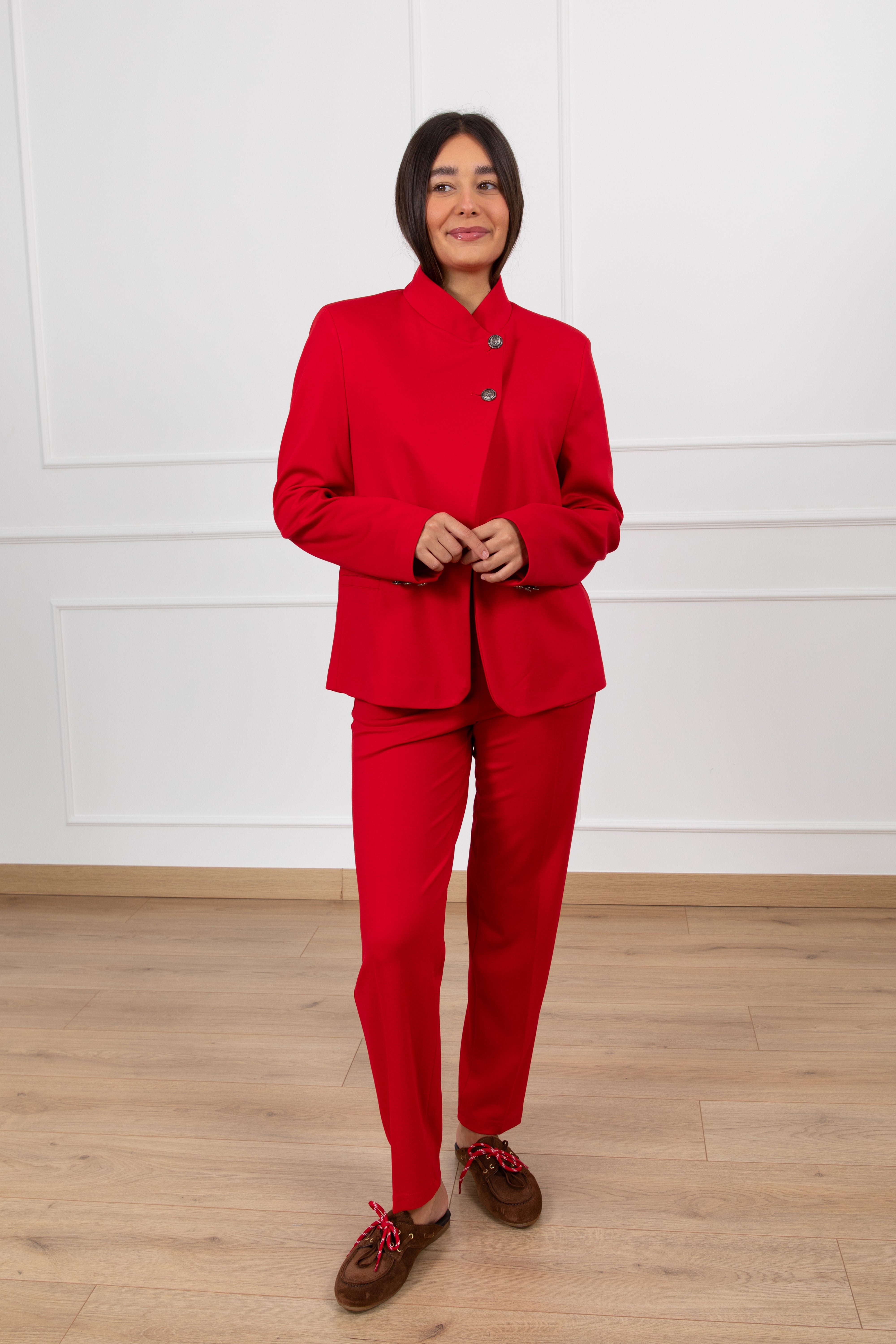 Pantalone a sigaretta in punto milano con elastico sul retro Tensione IN