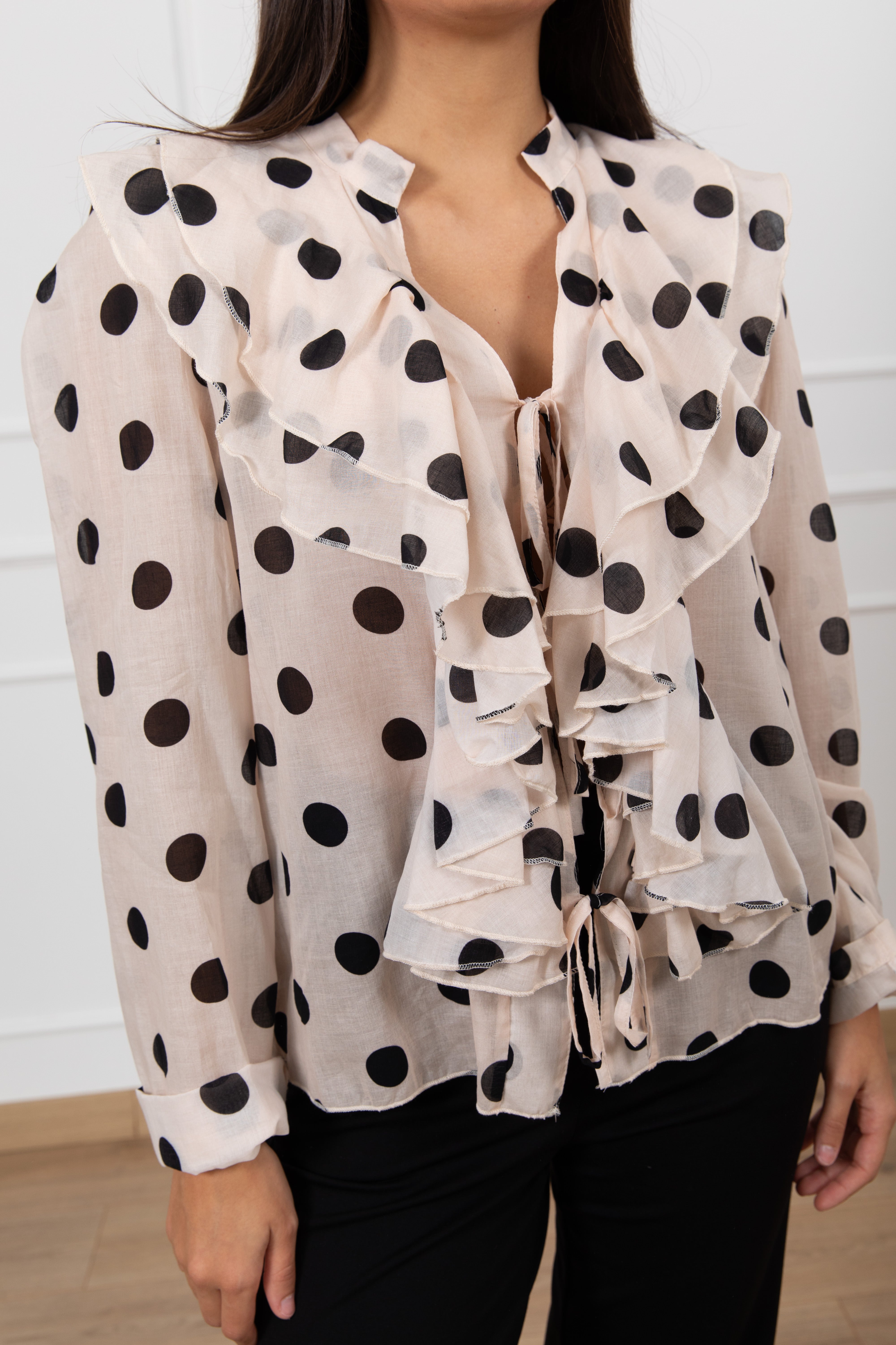 Camicia con rouches e pois Susy Mix