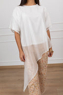 T-shirt in lyocell con fondo asimmetrico ViCOLO