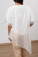T-shirt in lyocell con fondo asimmetrico ViCOLO
