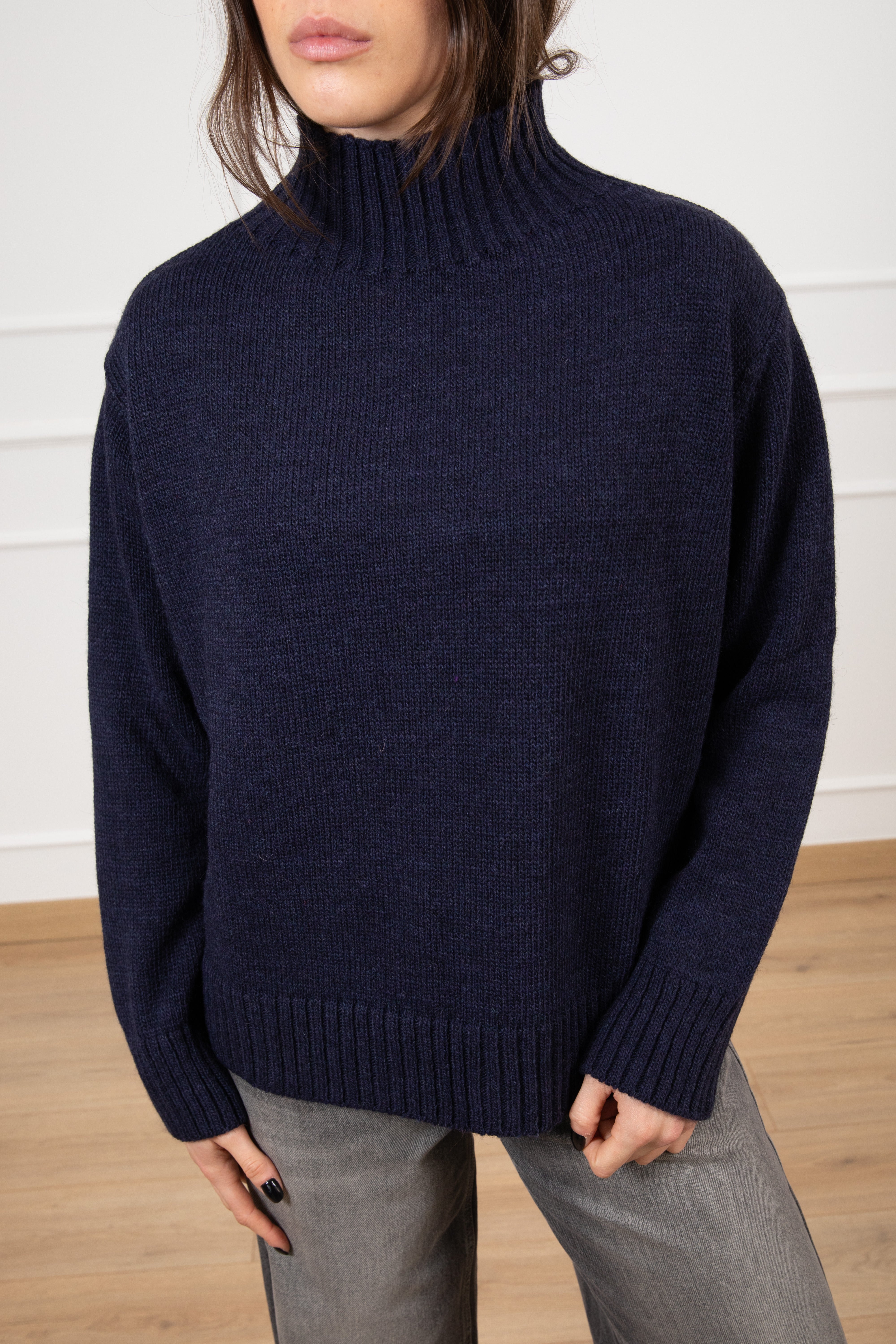 Pull mezzo-collo a scatoletta in lana e cashmere Tensione IN