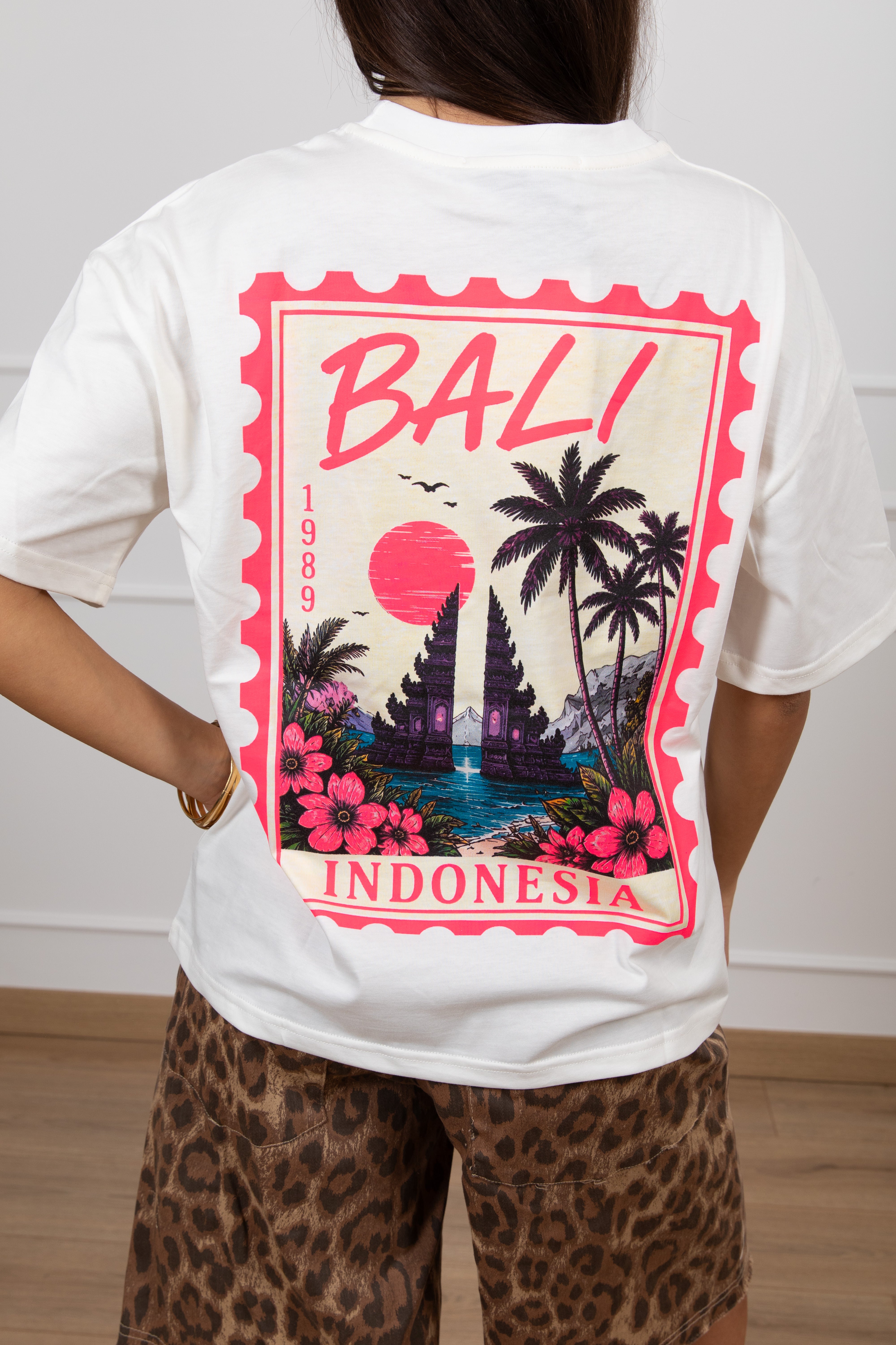 T-shirt over-size stampa sul retro "Bali" Haveone