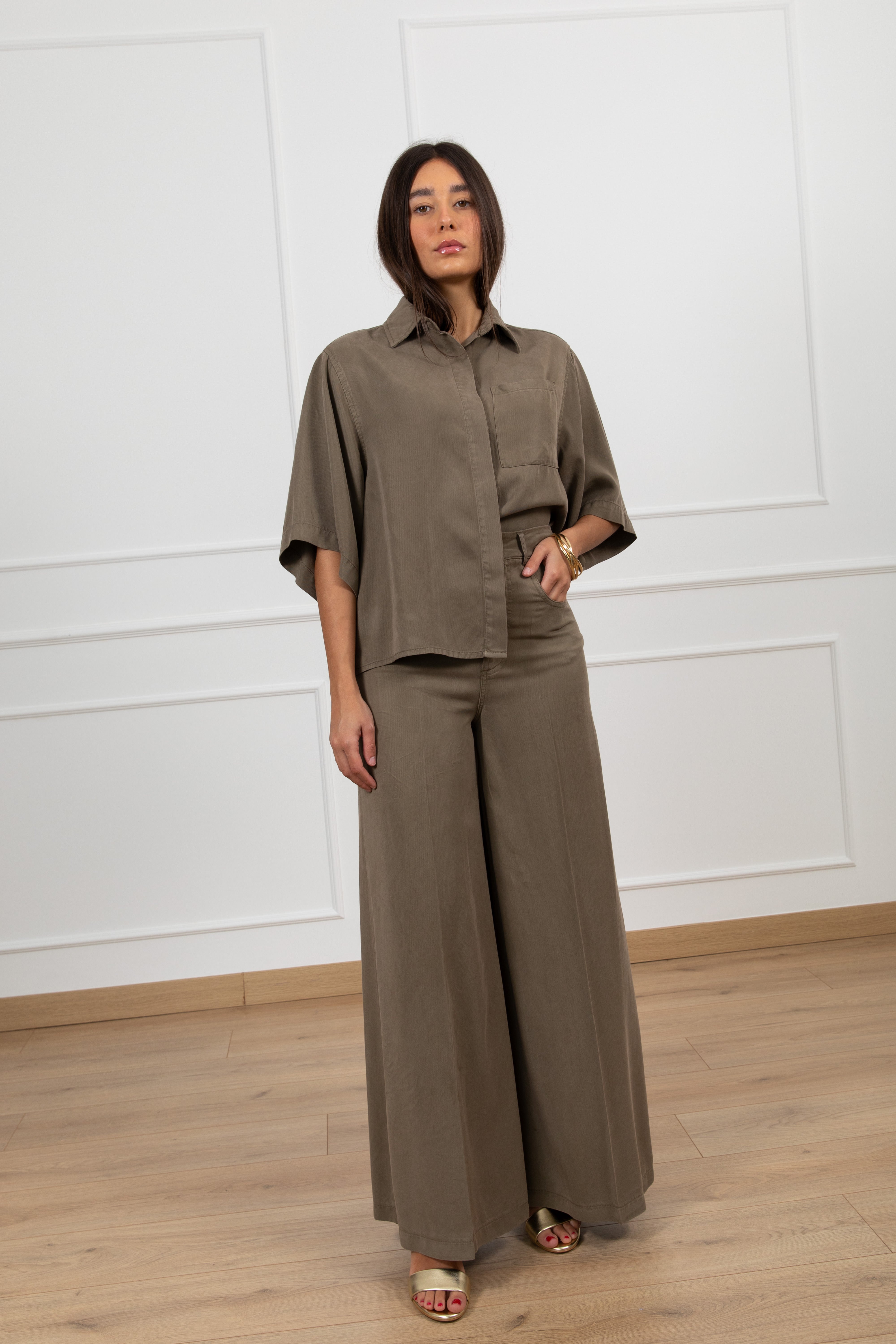 Pantalone gamba larga in lyocell Dixie