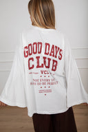 T-shirt manica lunga "Good days club" variante rosso ViCOLO