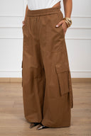 Pantalone cargo in cupro con elastico variante biscotto Tensione IN