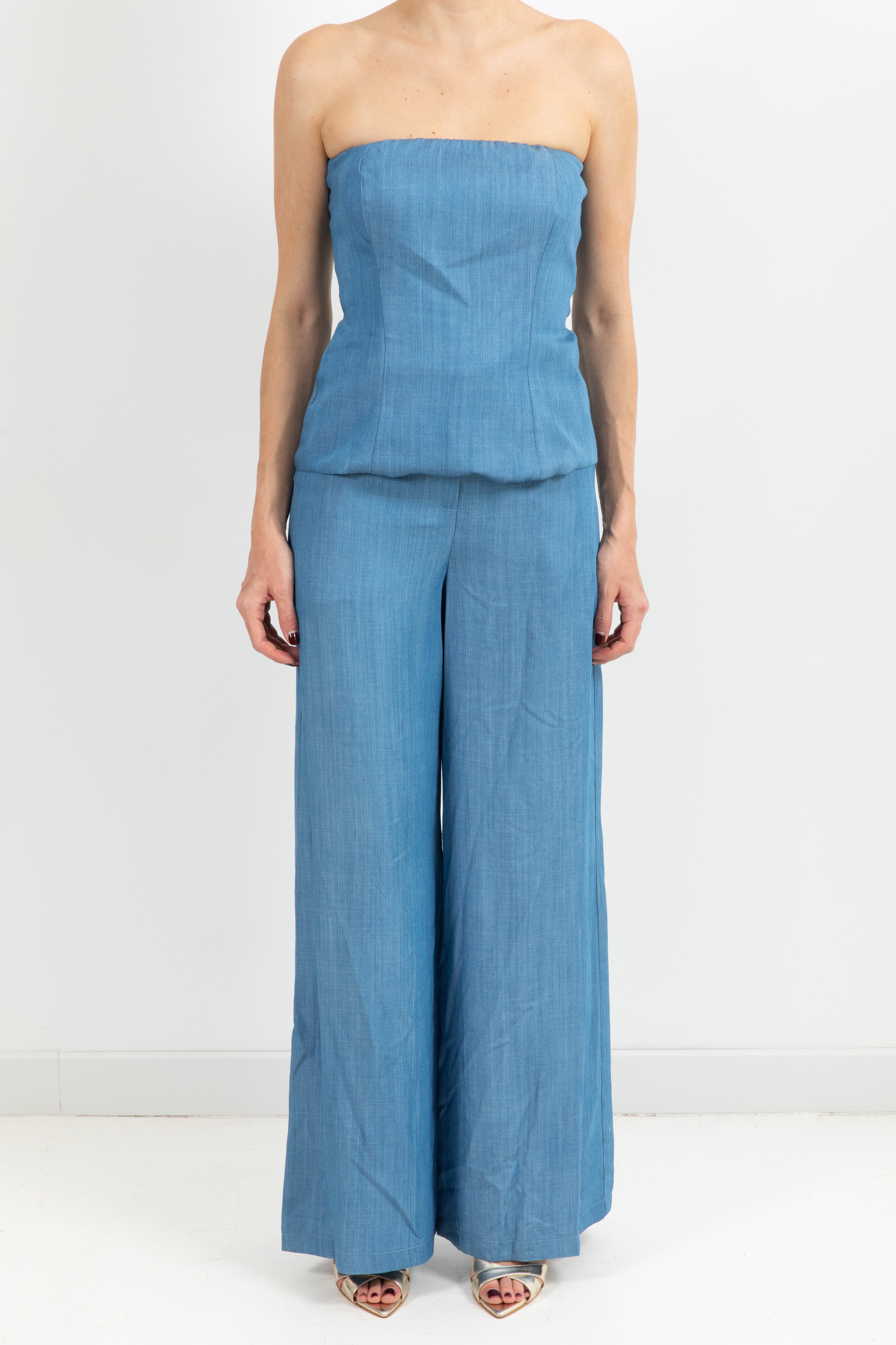 Pantalone a palazzo in chambrix Tensione IN