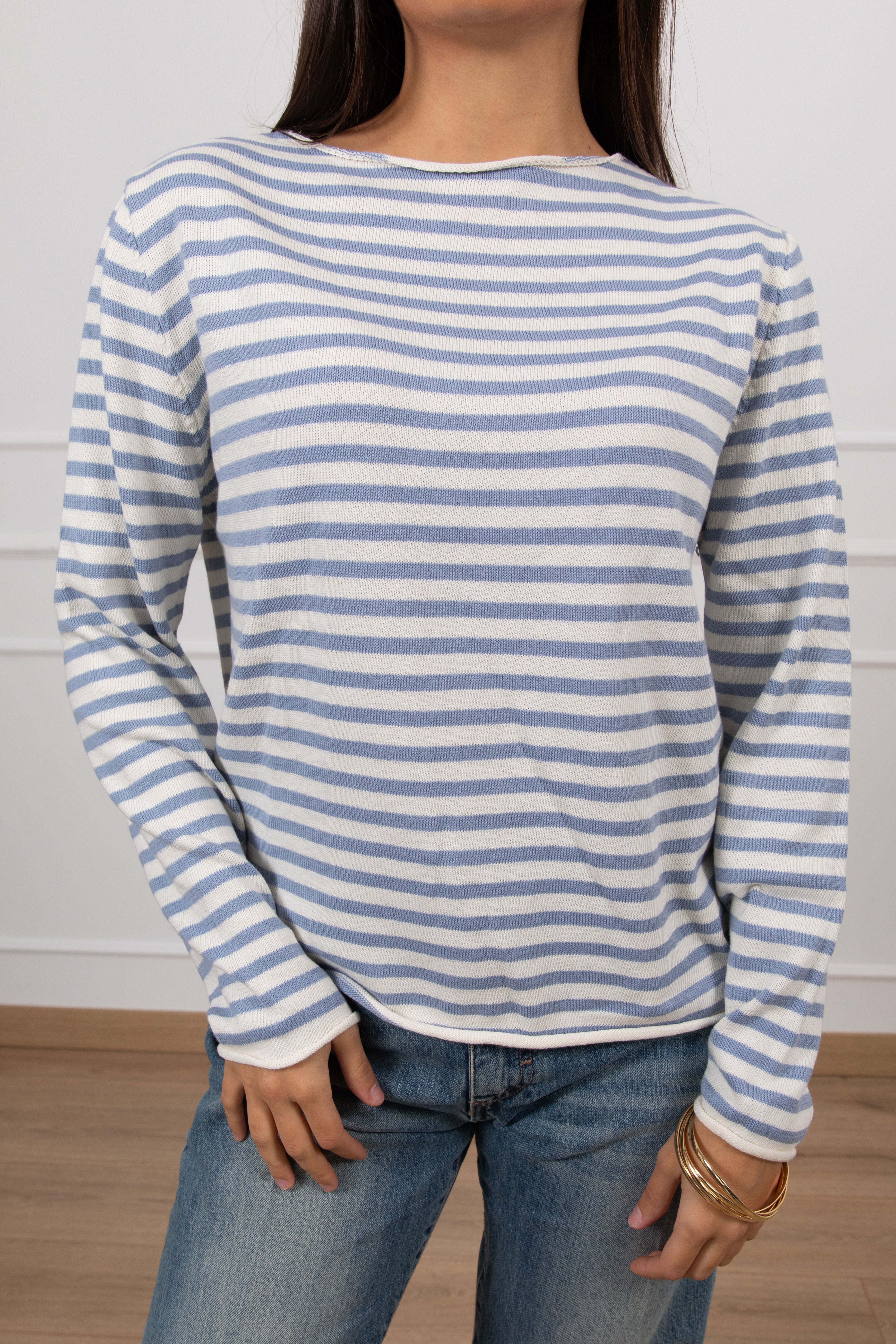 Maglia a righe con scollo a barchetta Susy Mix