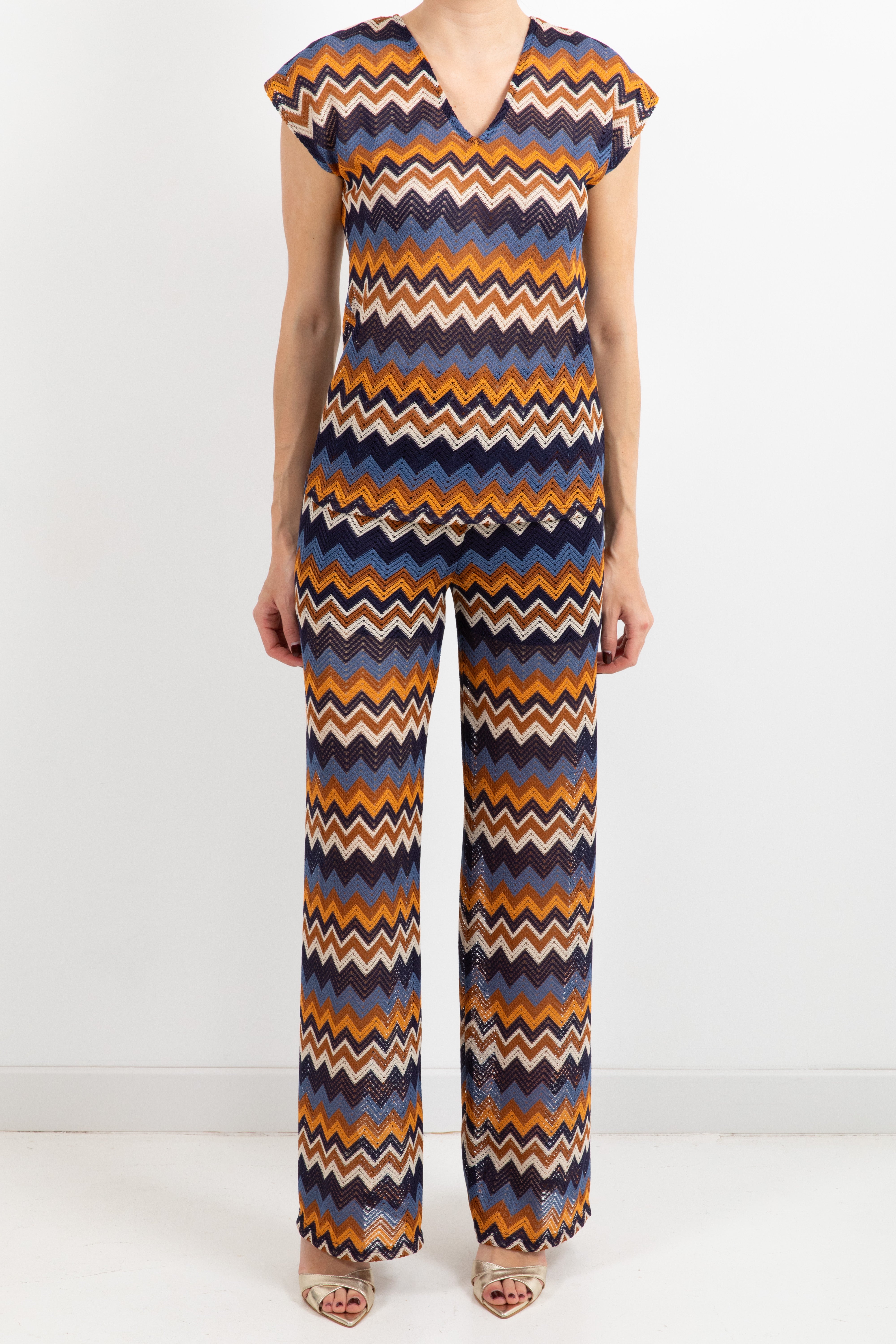 Pantalone motivo zig-zag con elastico Susy Mix
