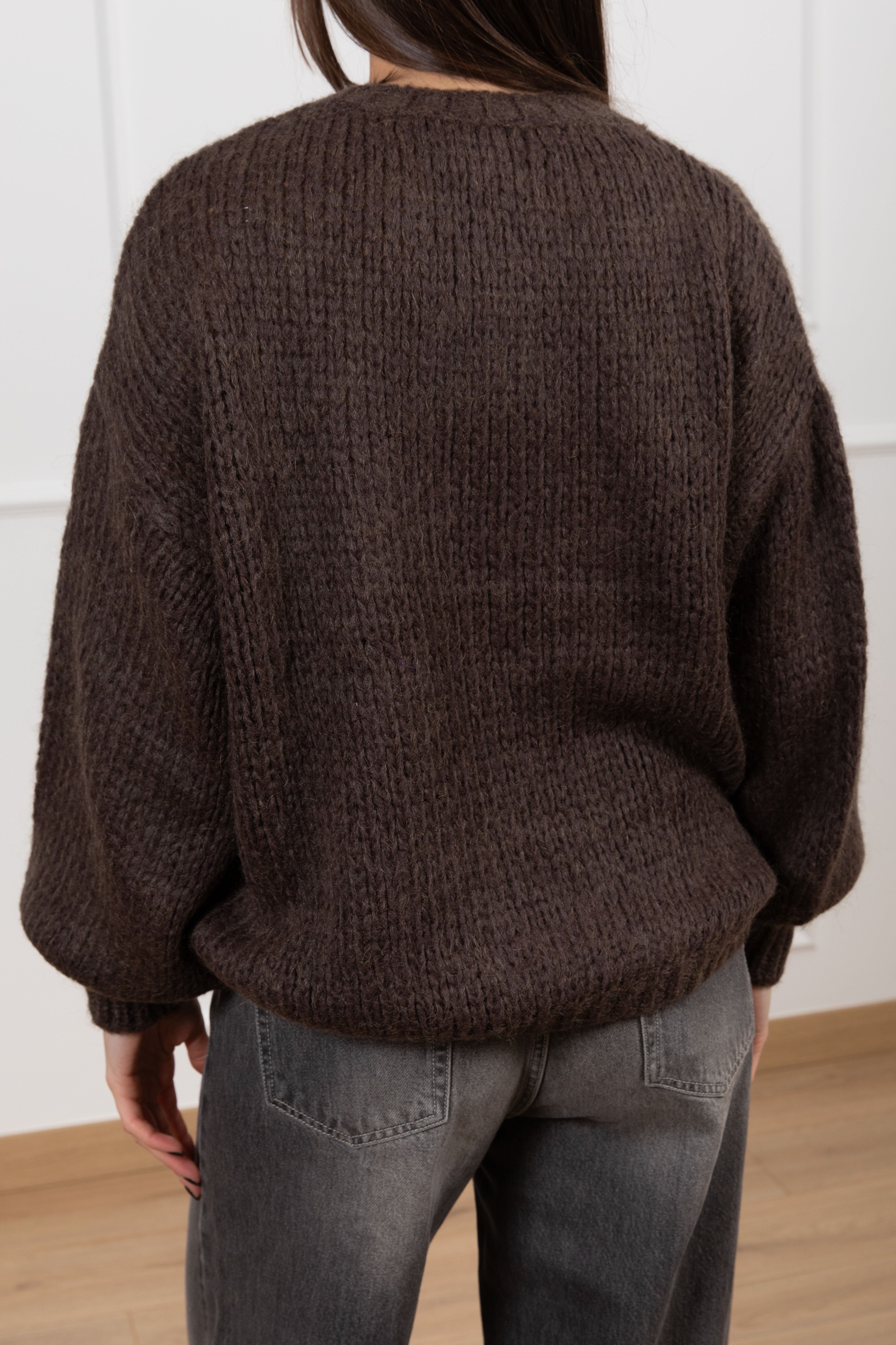 Pull in lana grossa con logo ricamato ViCOLO