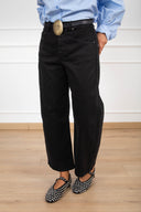 Pantalone 5 tasche con cintura placca variante nero Tensione IN