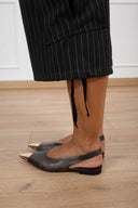 Ballerina sling back con punta metallo in pelle invecchiata Divine Follie