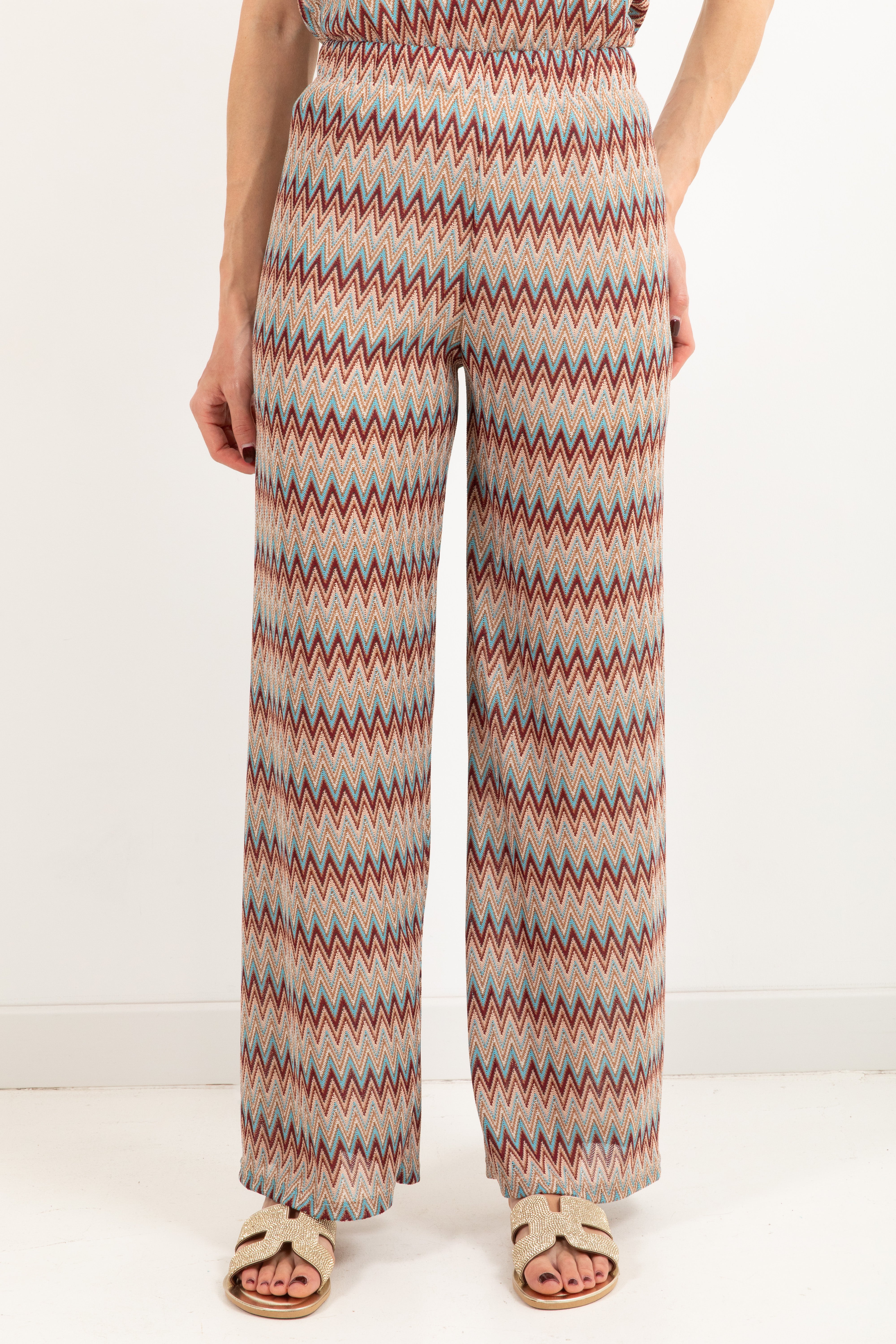 Pantalone motivo zig-zag india con elastico Susy Mix