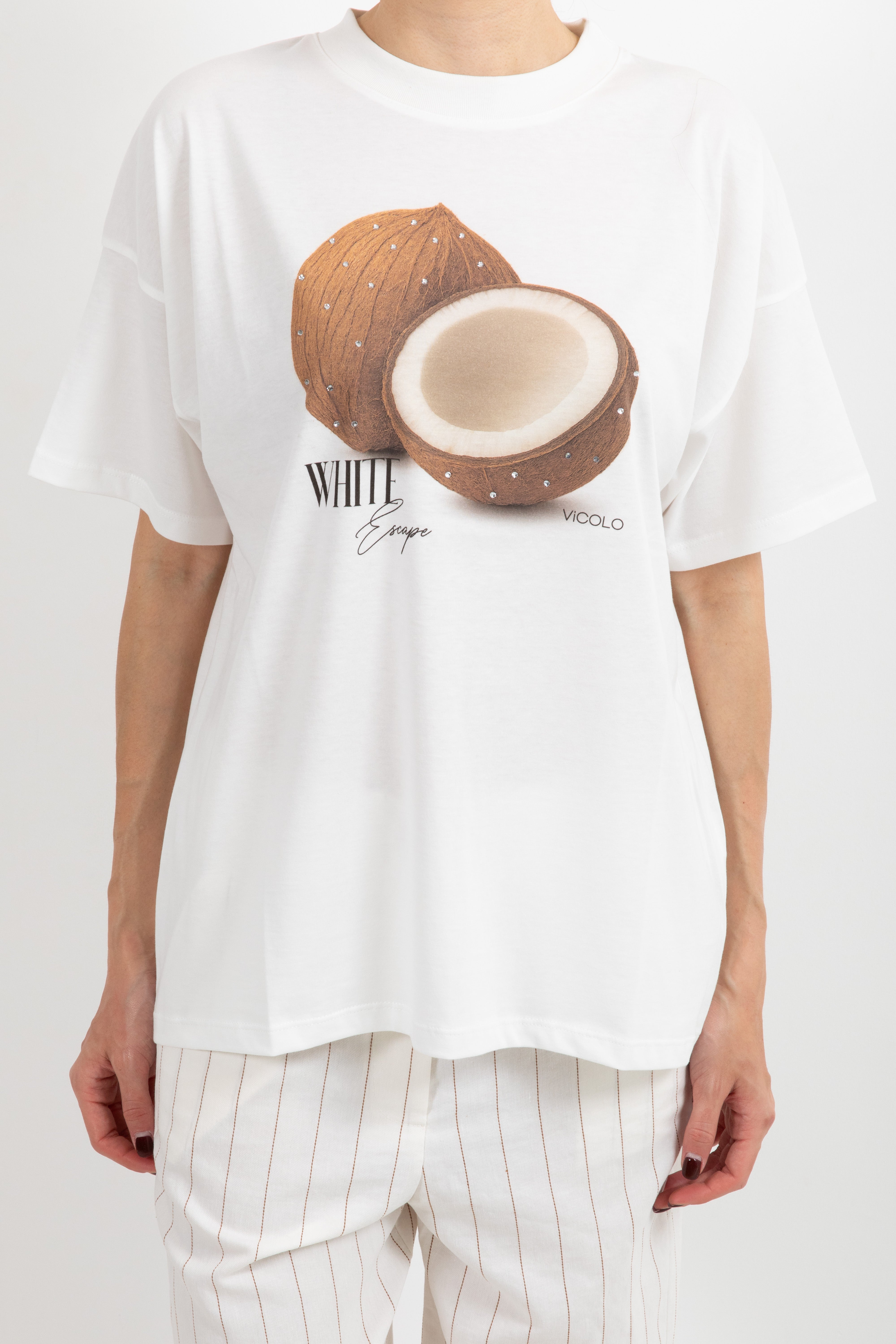 T-shirt over-size "White escape" ViCOLO