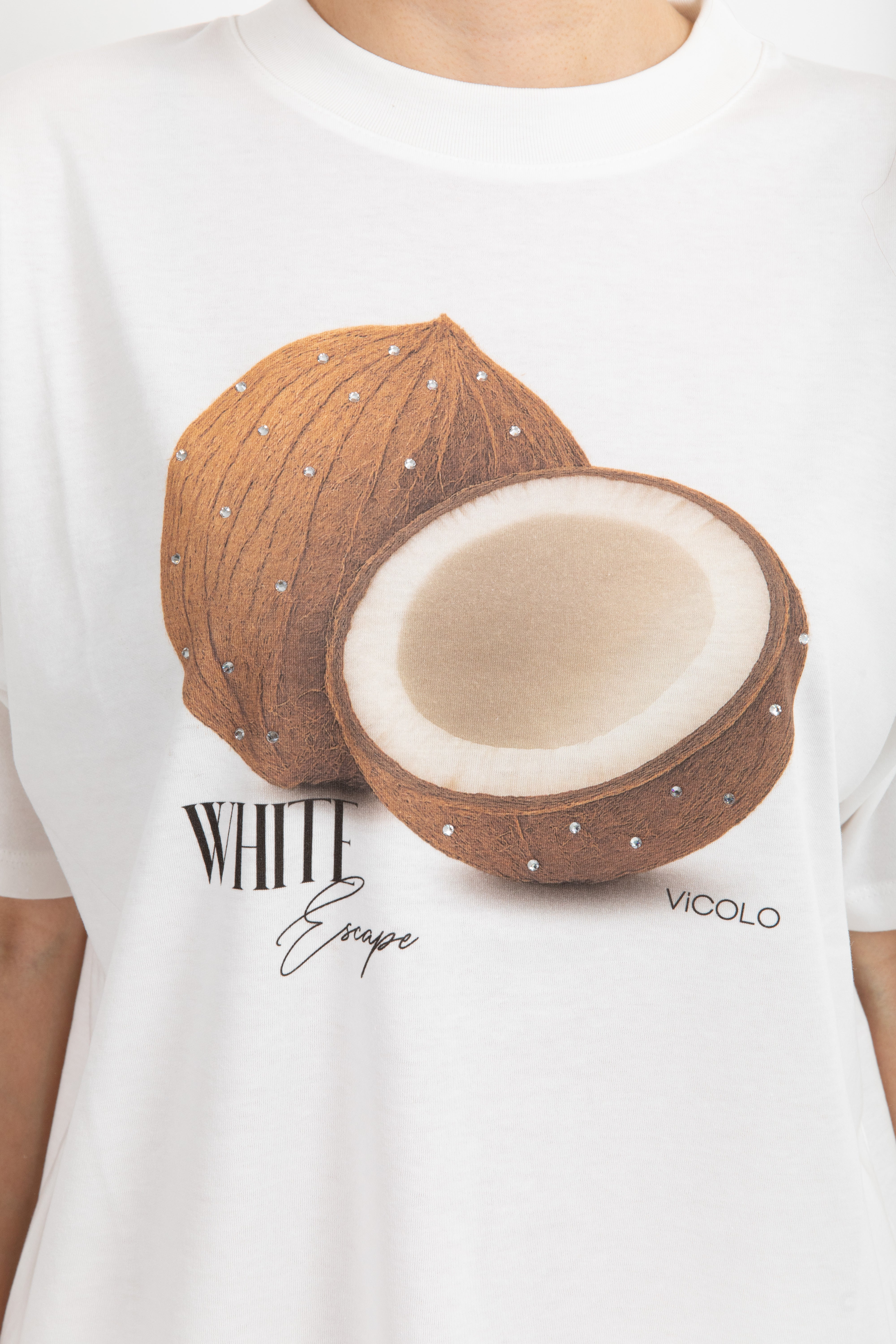 T-shirt over-size "White escape" ViCOLO