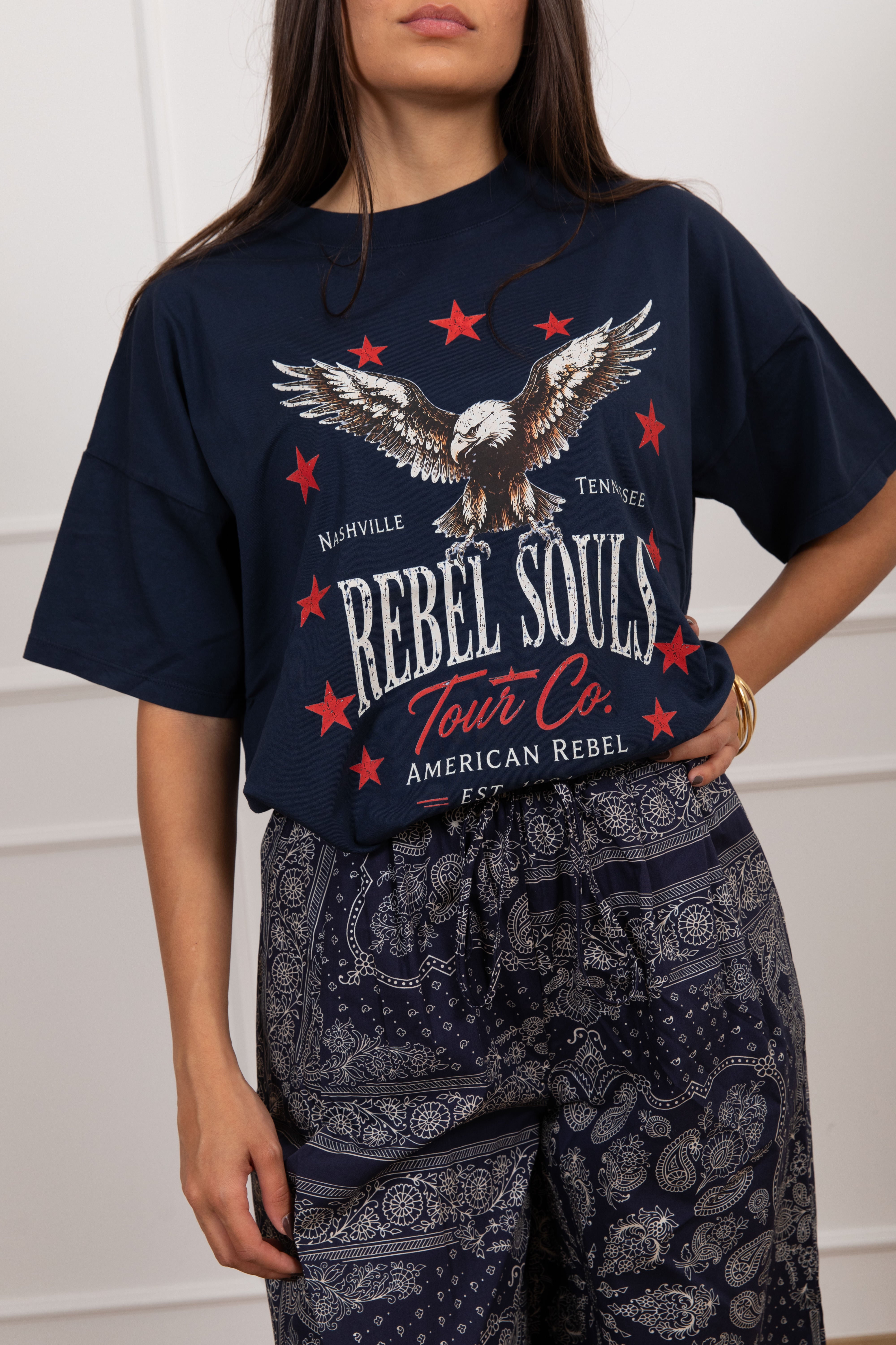 T-shirt stampa rock "Rebel Souls" ViCOLO