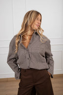 Camicia micro-check beige Haveone