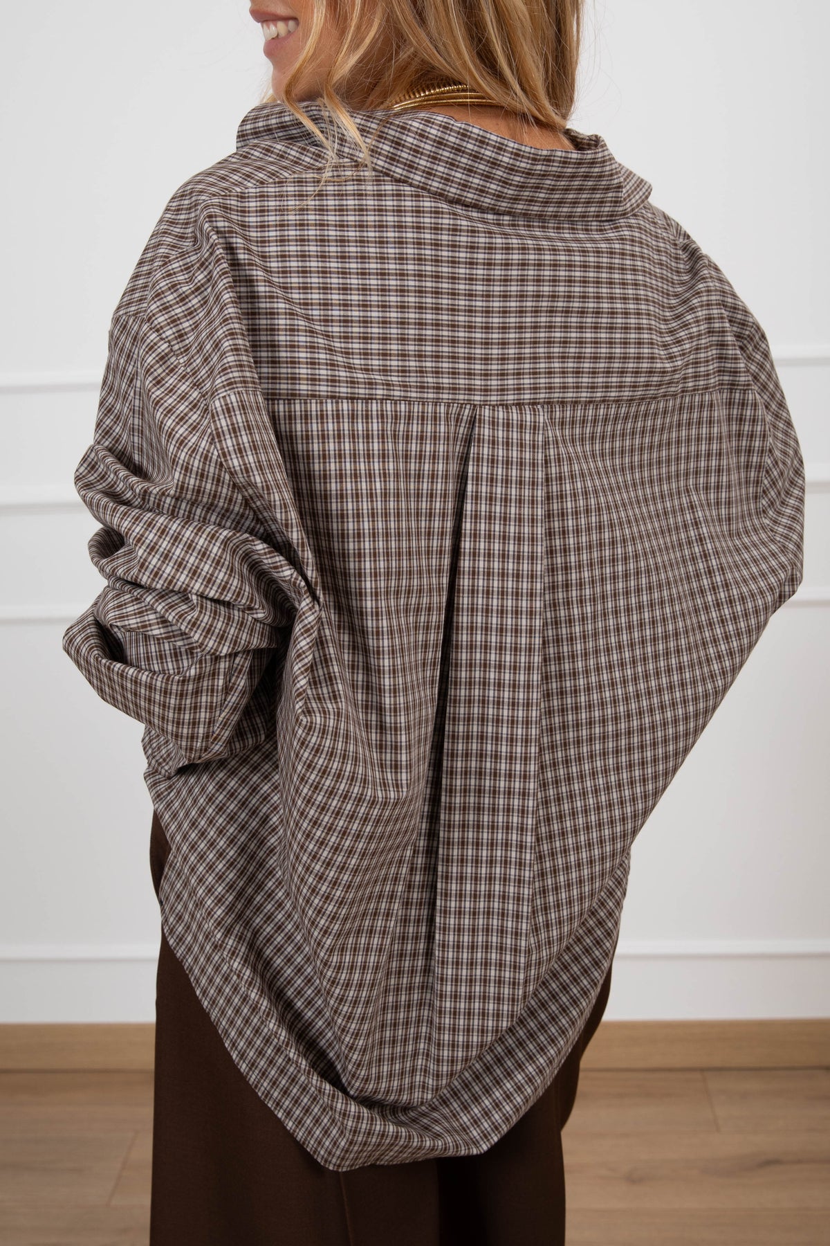 Camicia micro-check beige Haveone