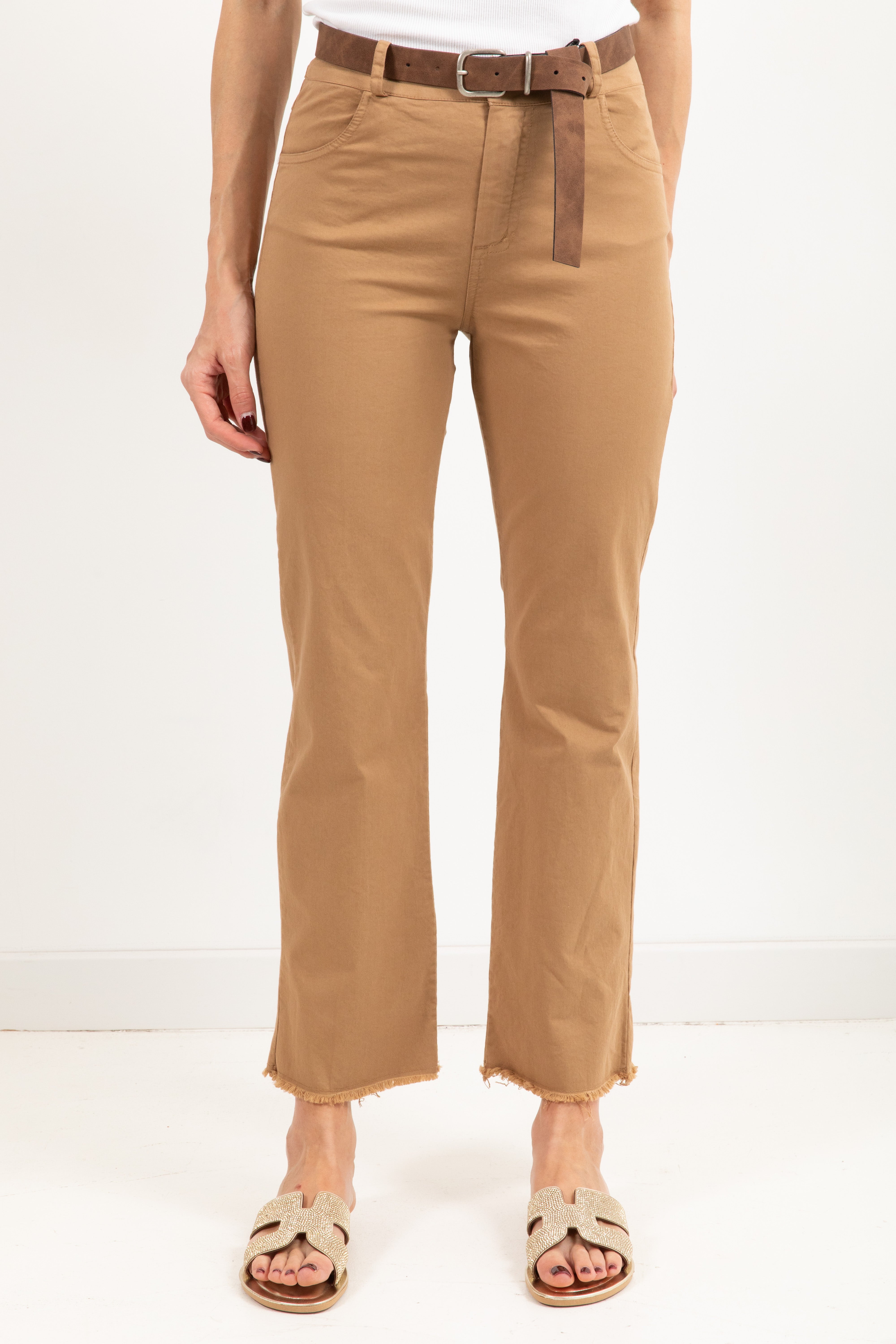 Pantalone sfrangiato a sigaretta in cotone Tensione IN