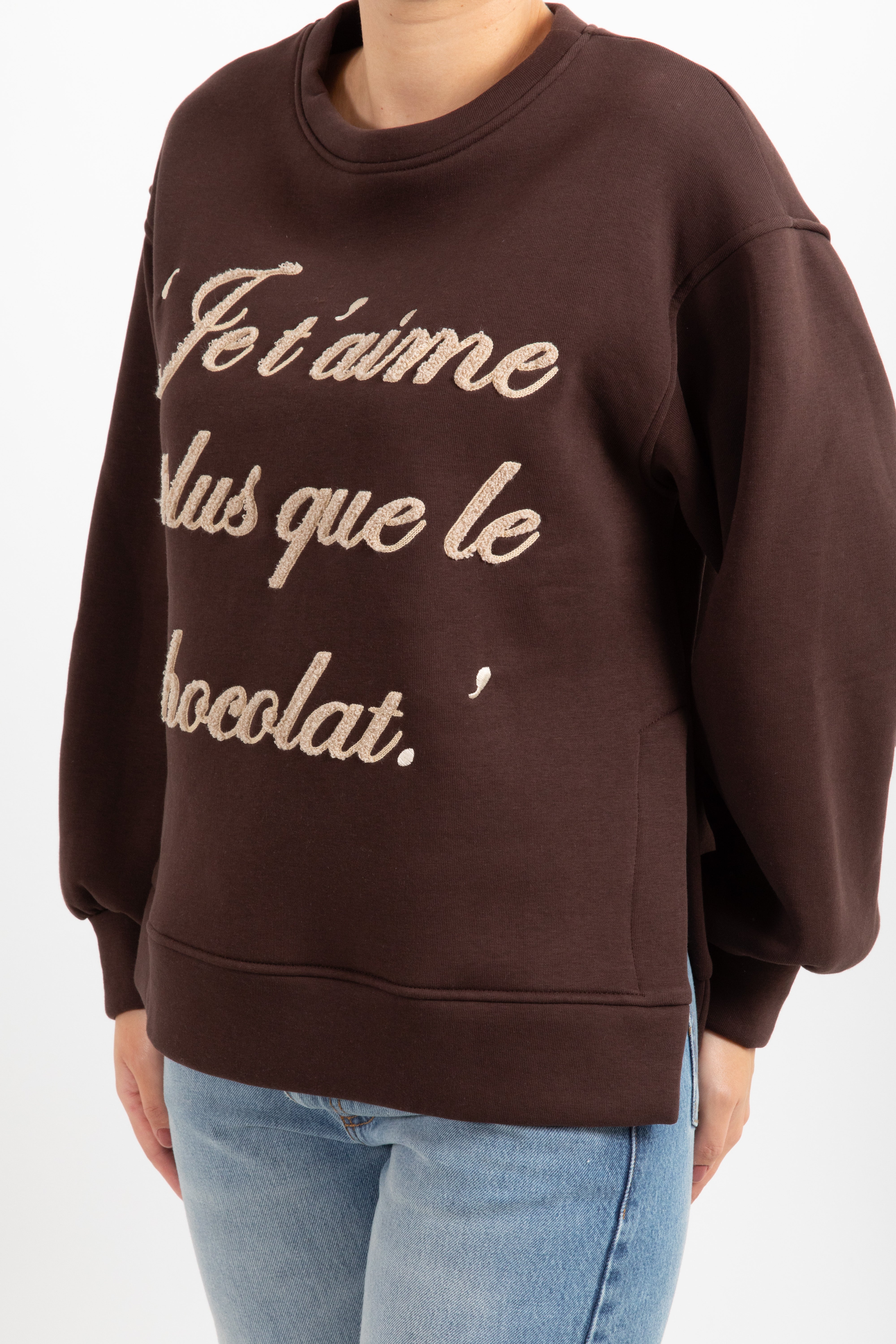 Felpa "Je t'aime plus que le chocolat" ViCOLO