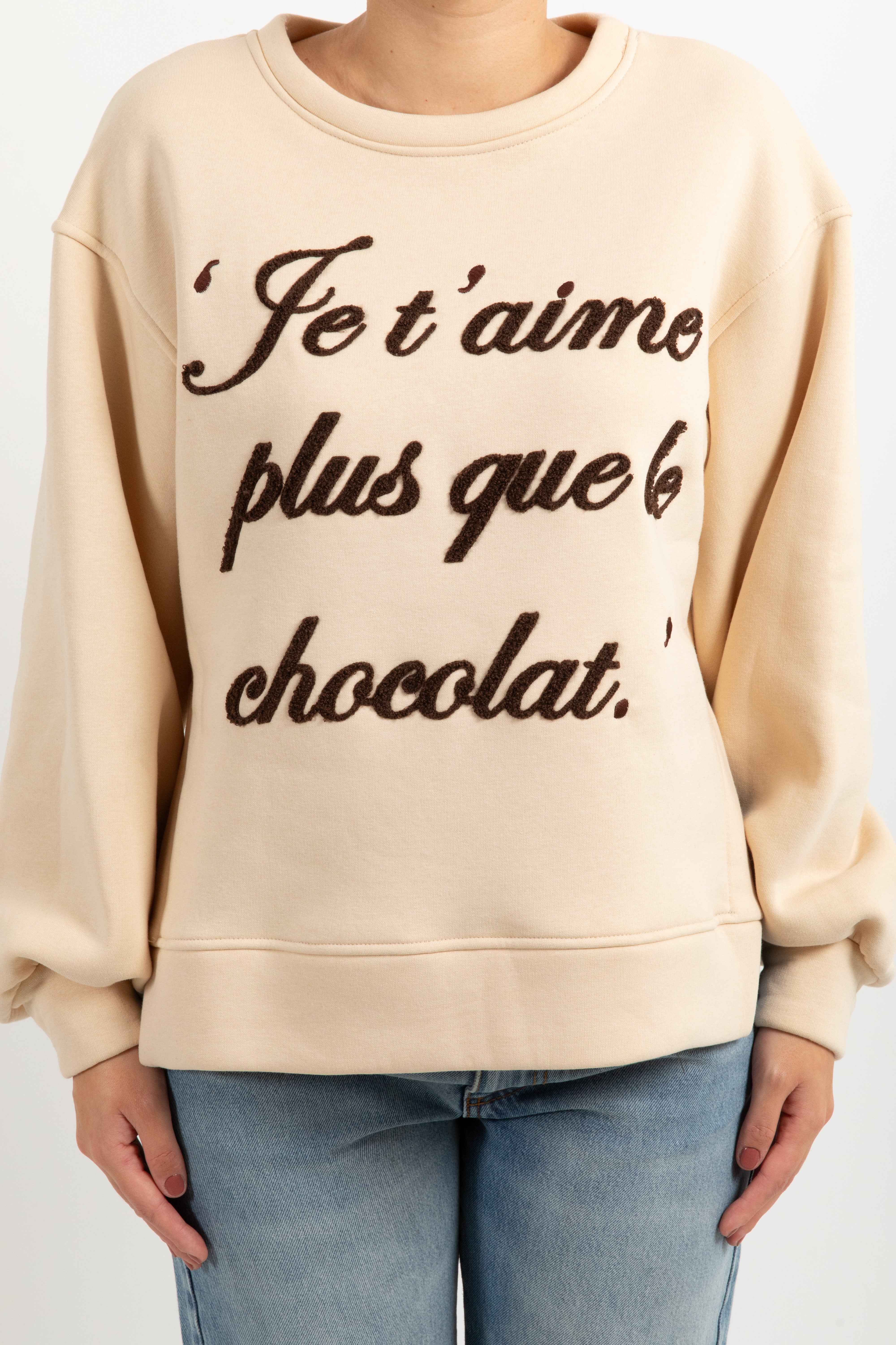 Felpa "Je t'aime plus que le chocolat" ViCOLO