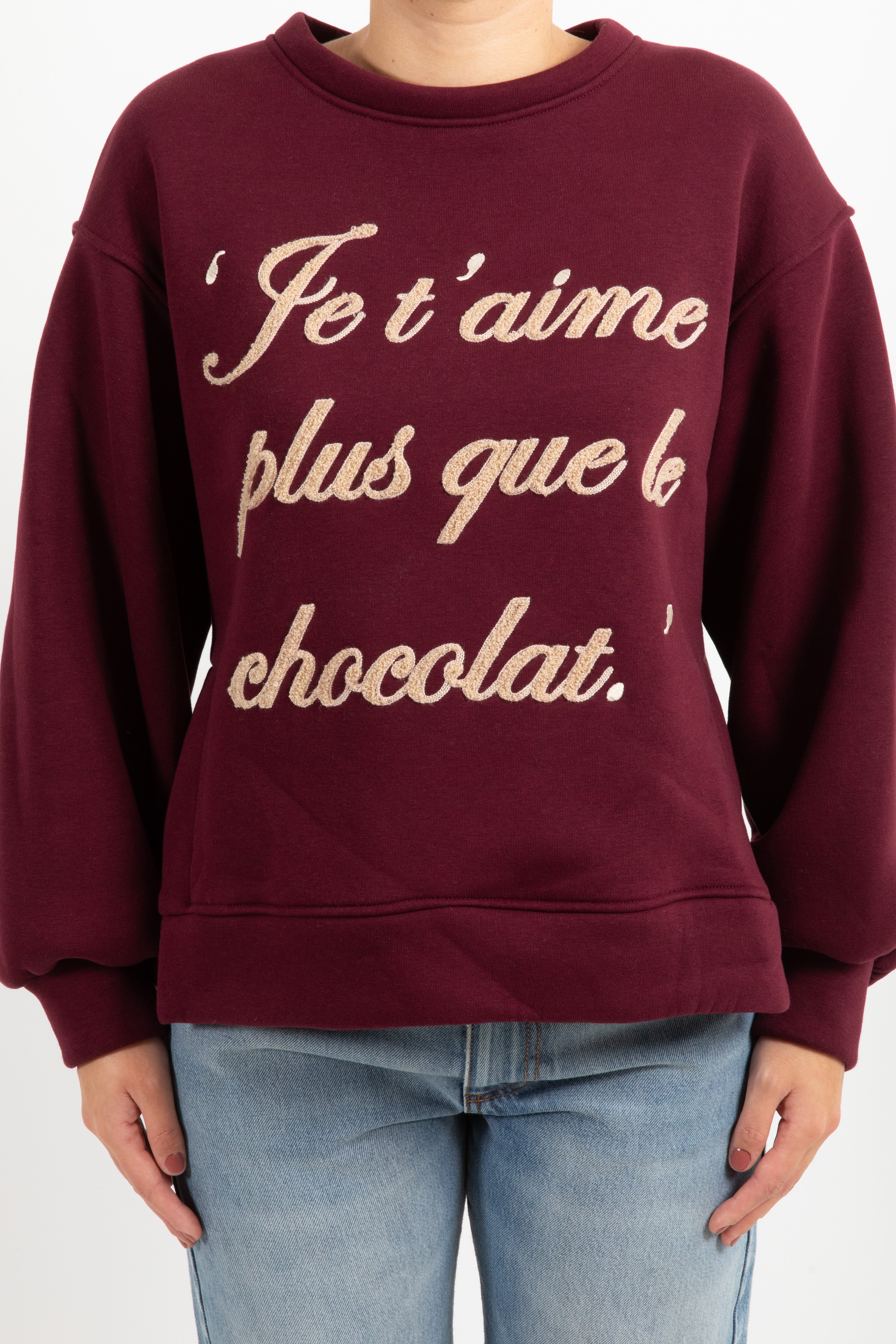 Felpa "Je t'aime plus que le chocolat" ViCOLO