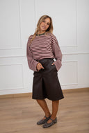 Bermuda in eco-pelle martellata con elastico sul retro variante moro Susy Mix