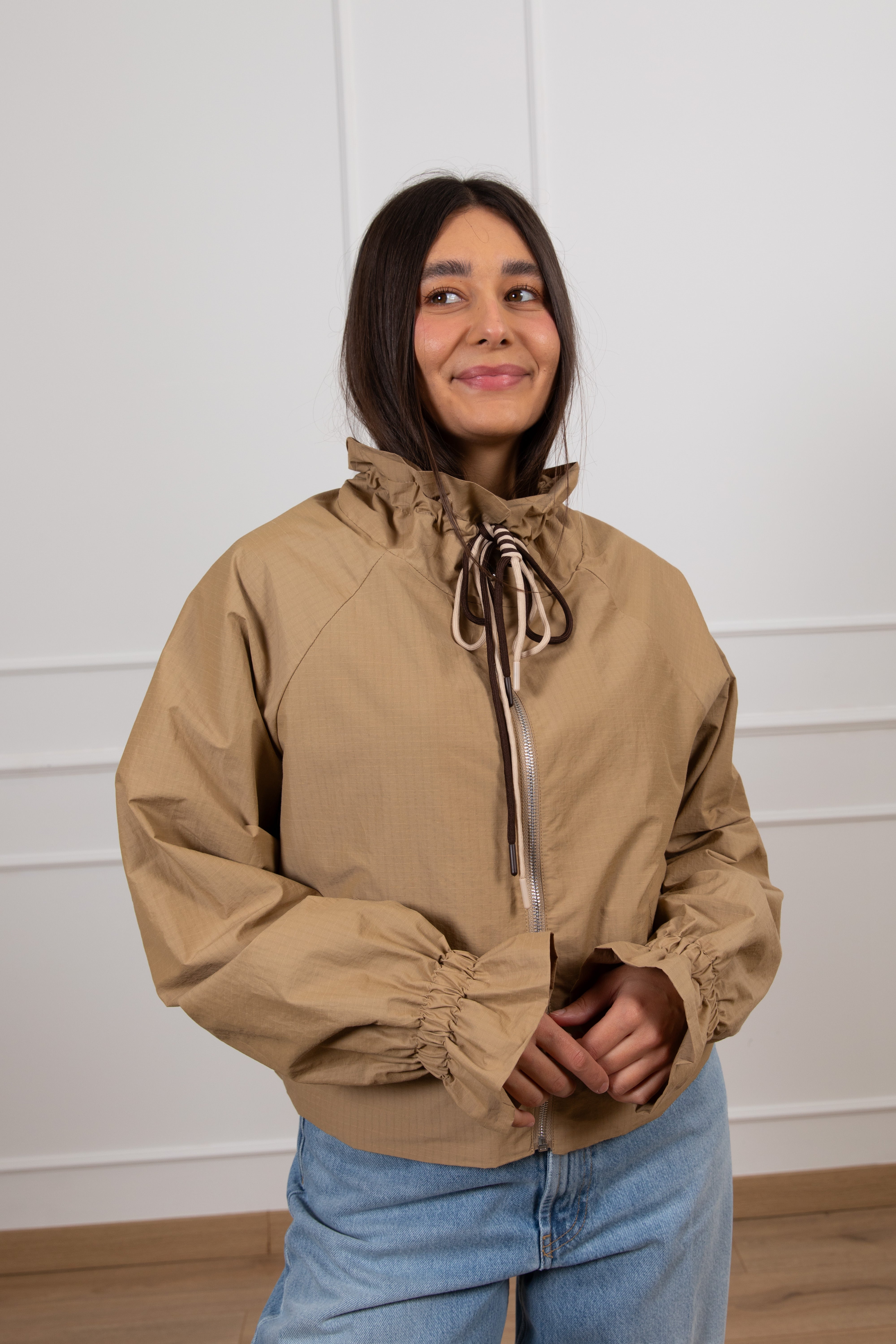 Giubbino cerato con collo arricciato ViCOLO