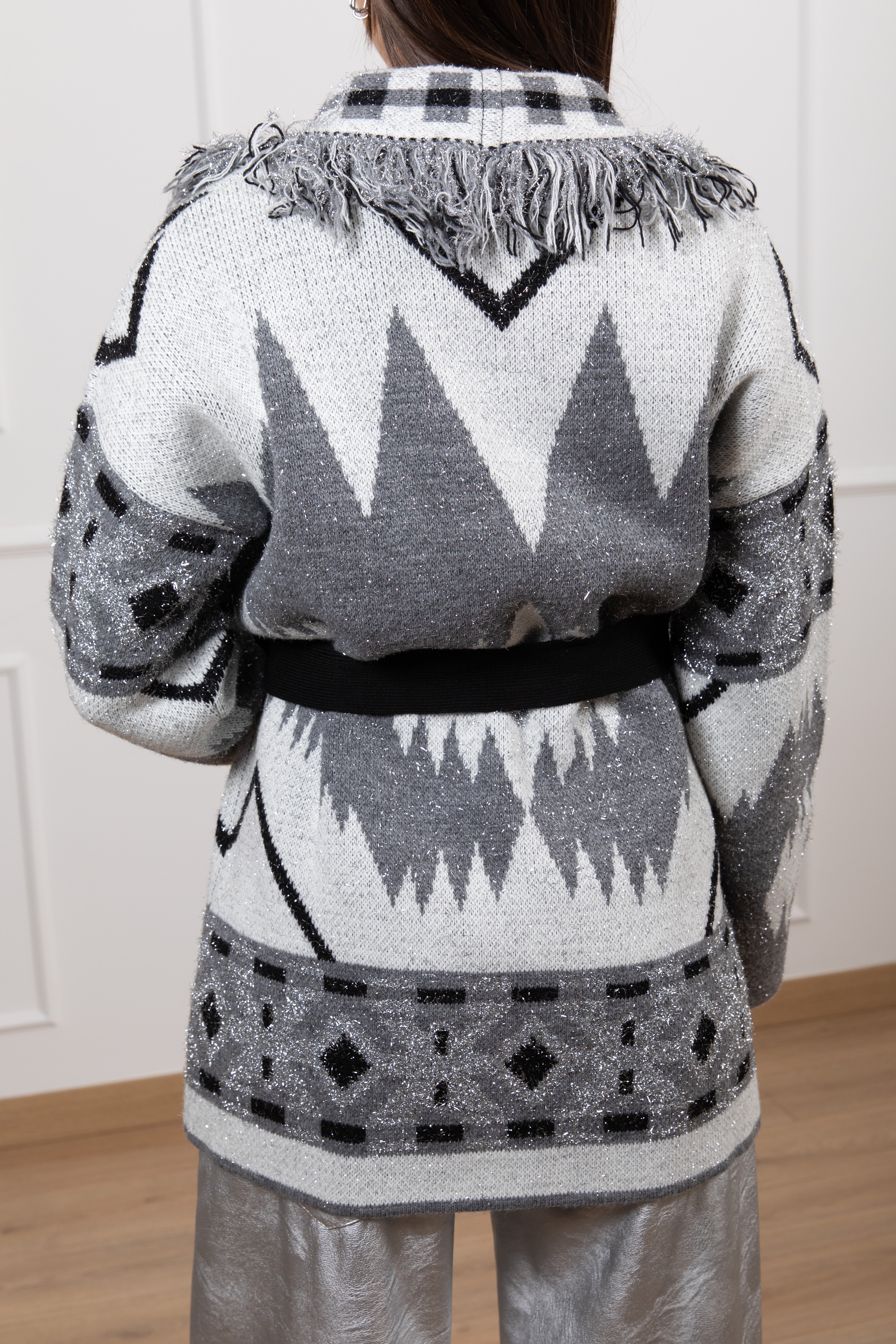 Cardigan motivo etnico lurex ViCOLO