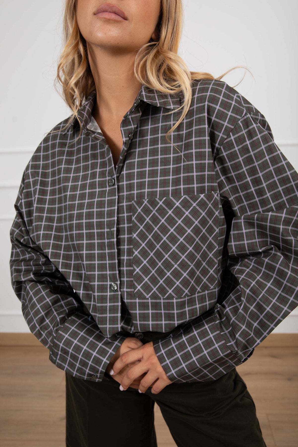 Camicia check lilla over-size Haveone