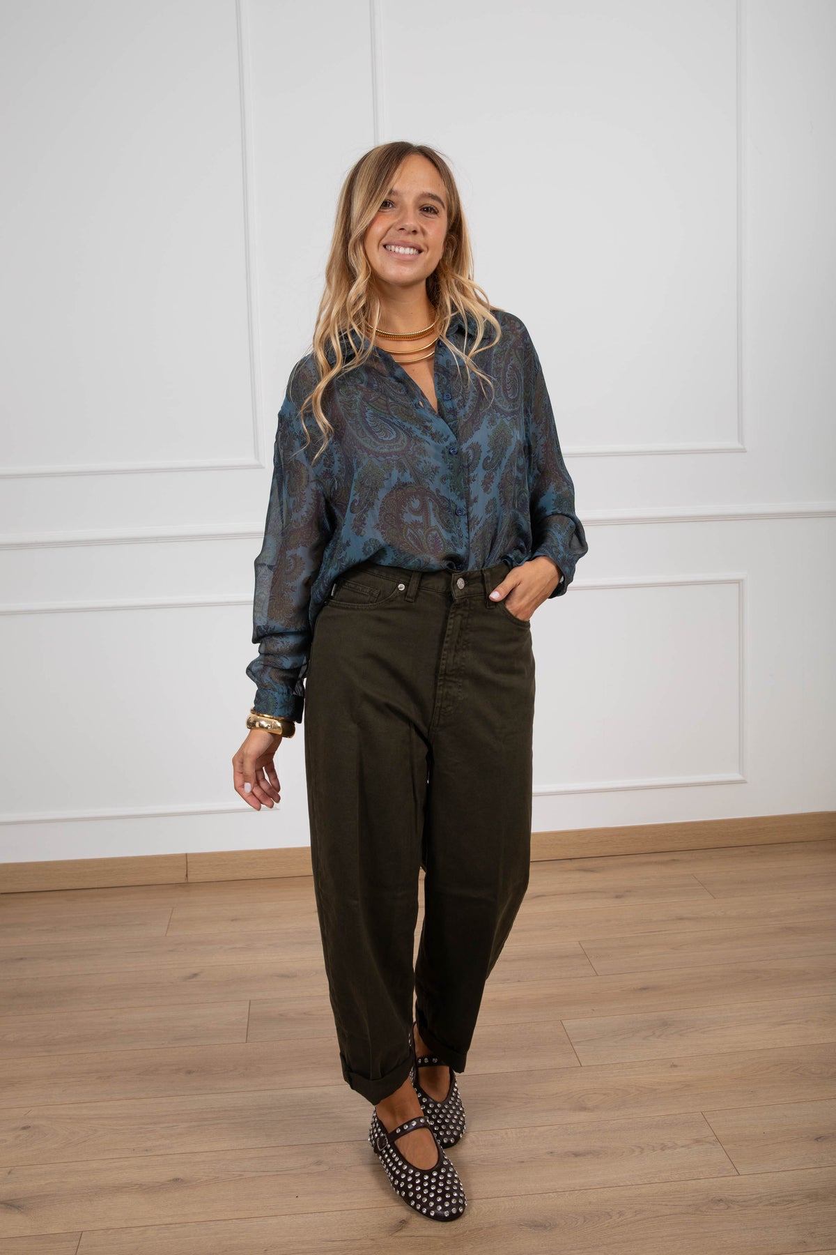 Jeans Laila color relaxed-fit variante militare ViCOLO