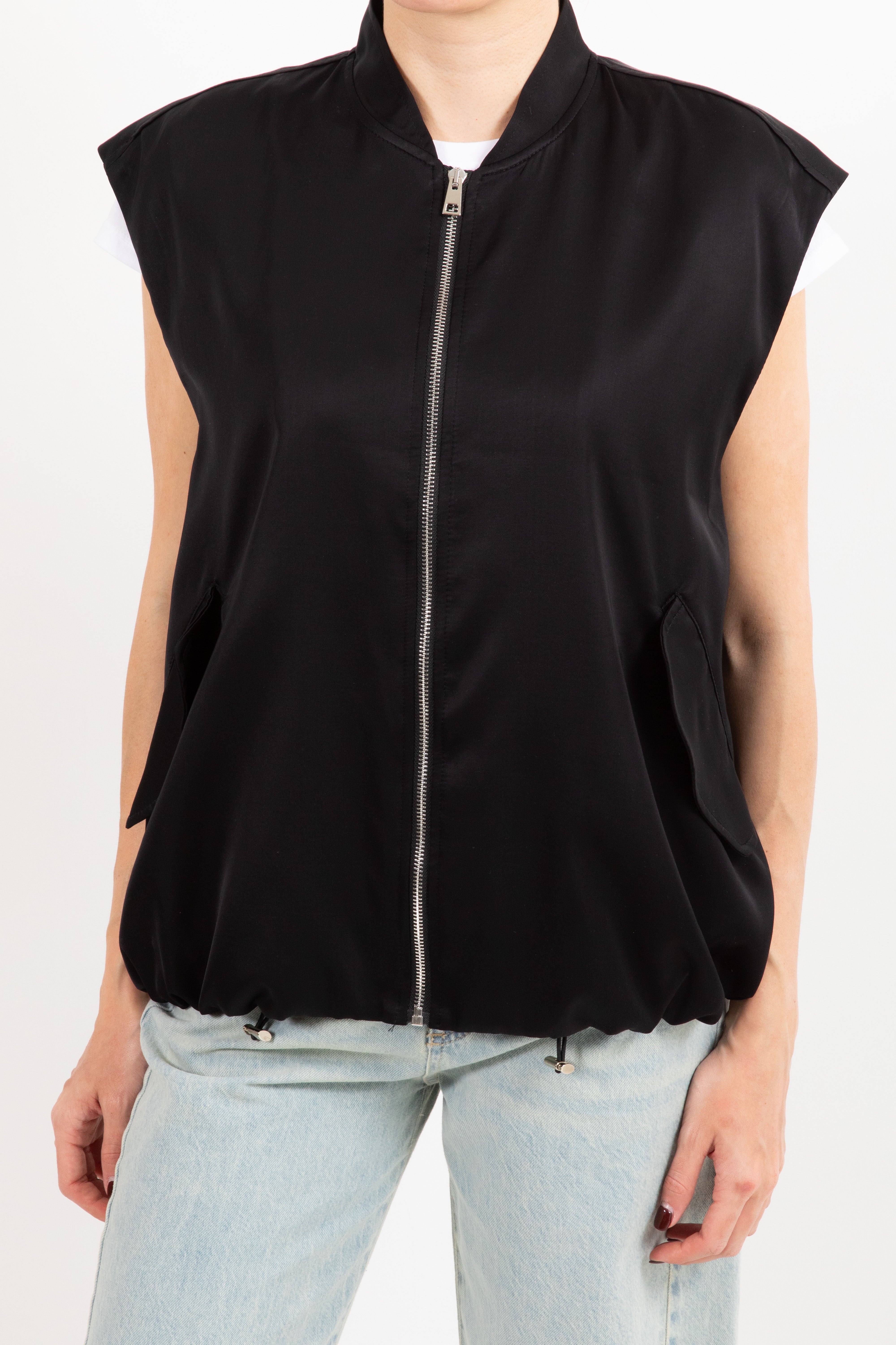 Bomber smanicato in raso ViCOLO
