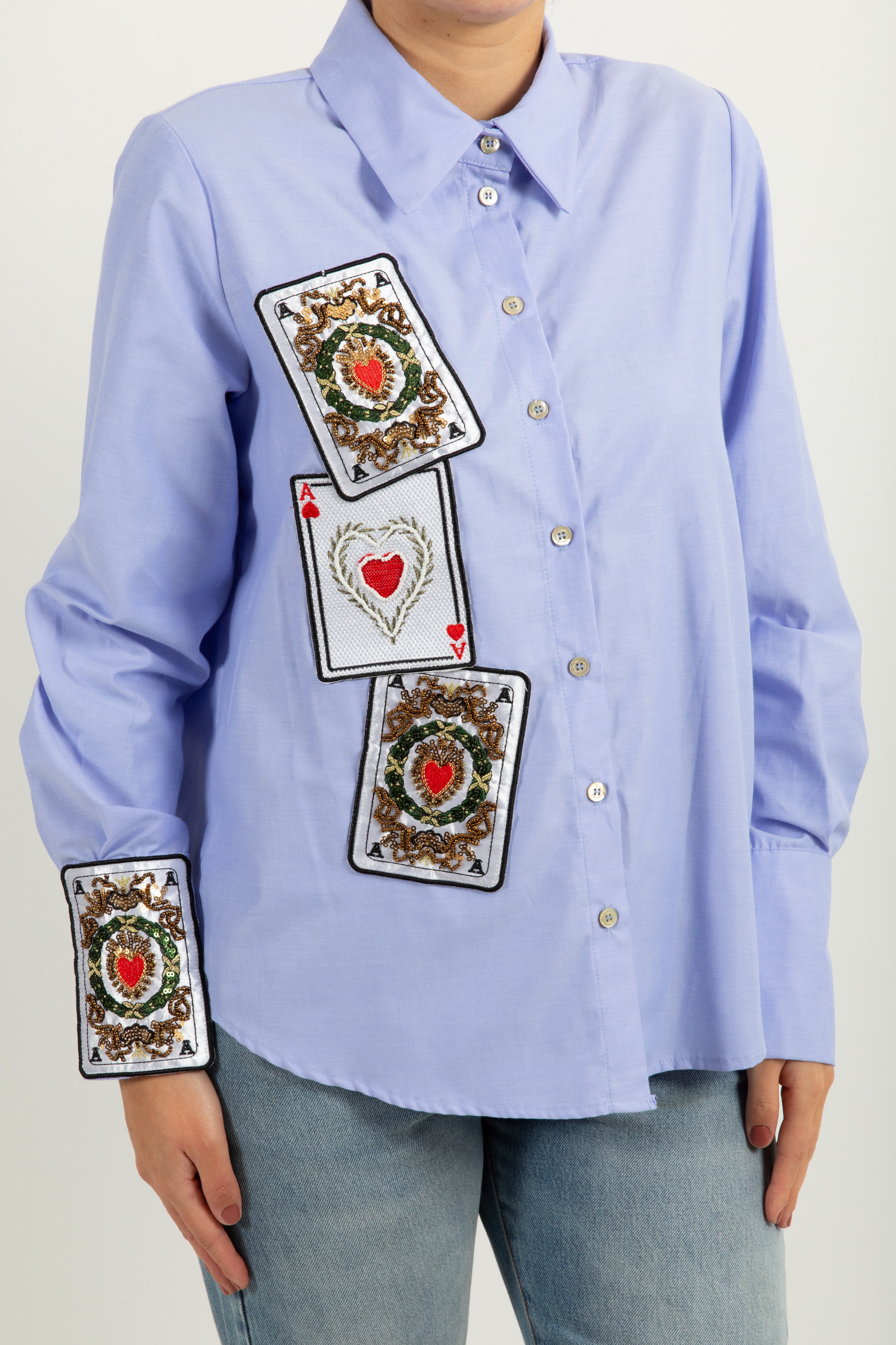 Camicia con patch carte Tensione IN