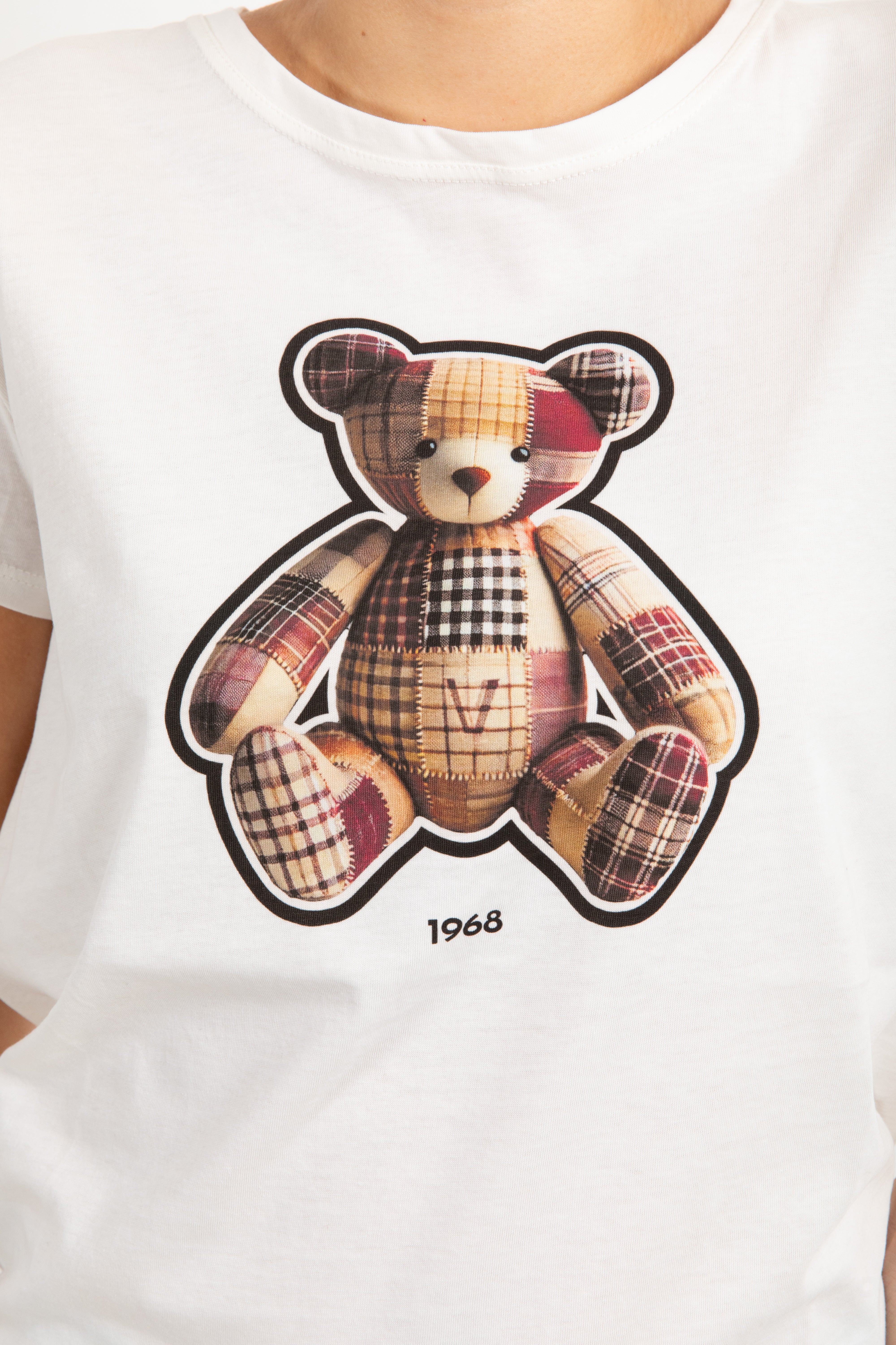 T-shirt teddy con toppe check ViCOLO