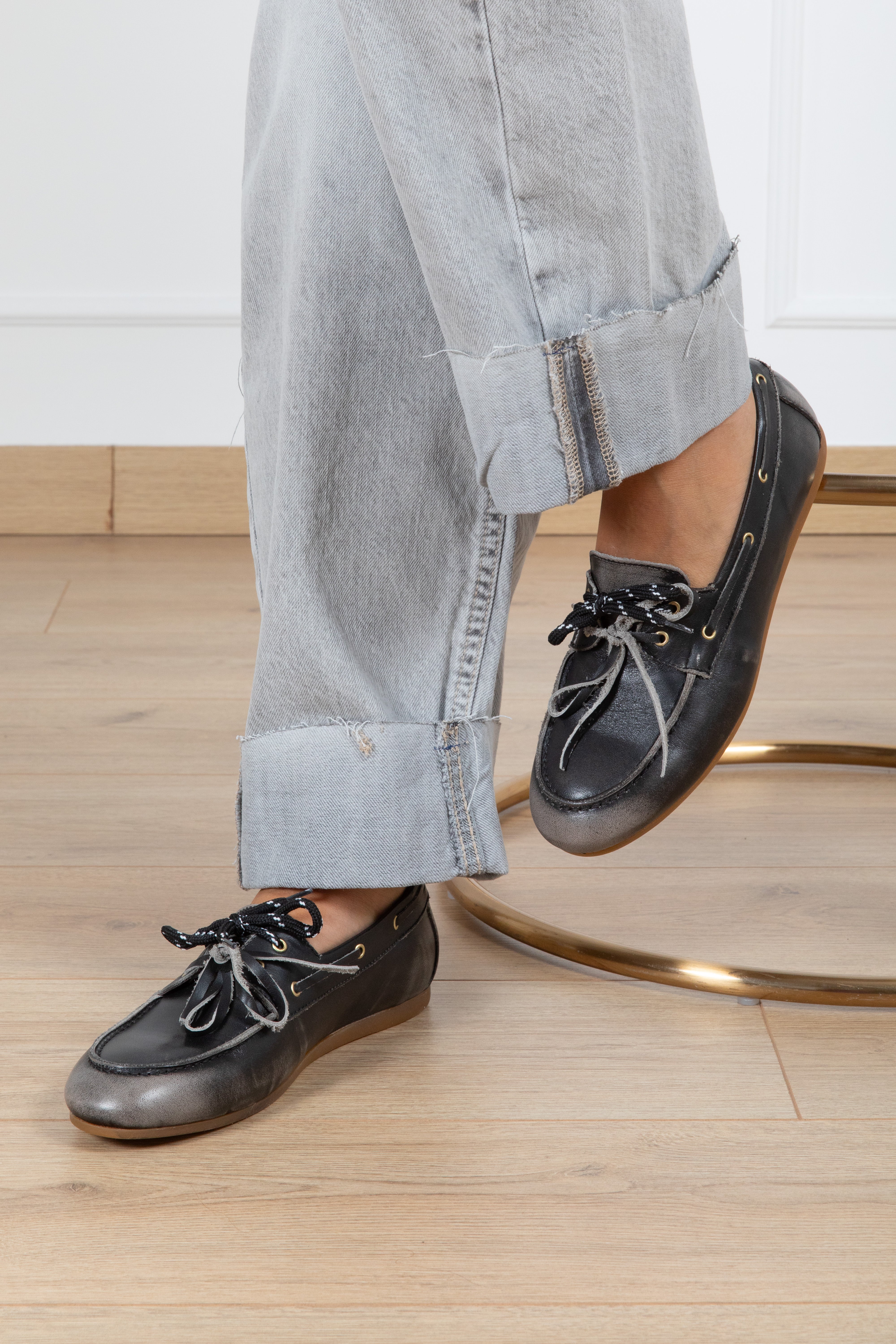 Mocassino barca effetto vintage Ovyé