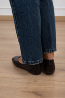 Ballerina intrecciata in eco-pelle variante moro Susy Mix