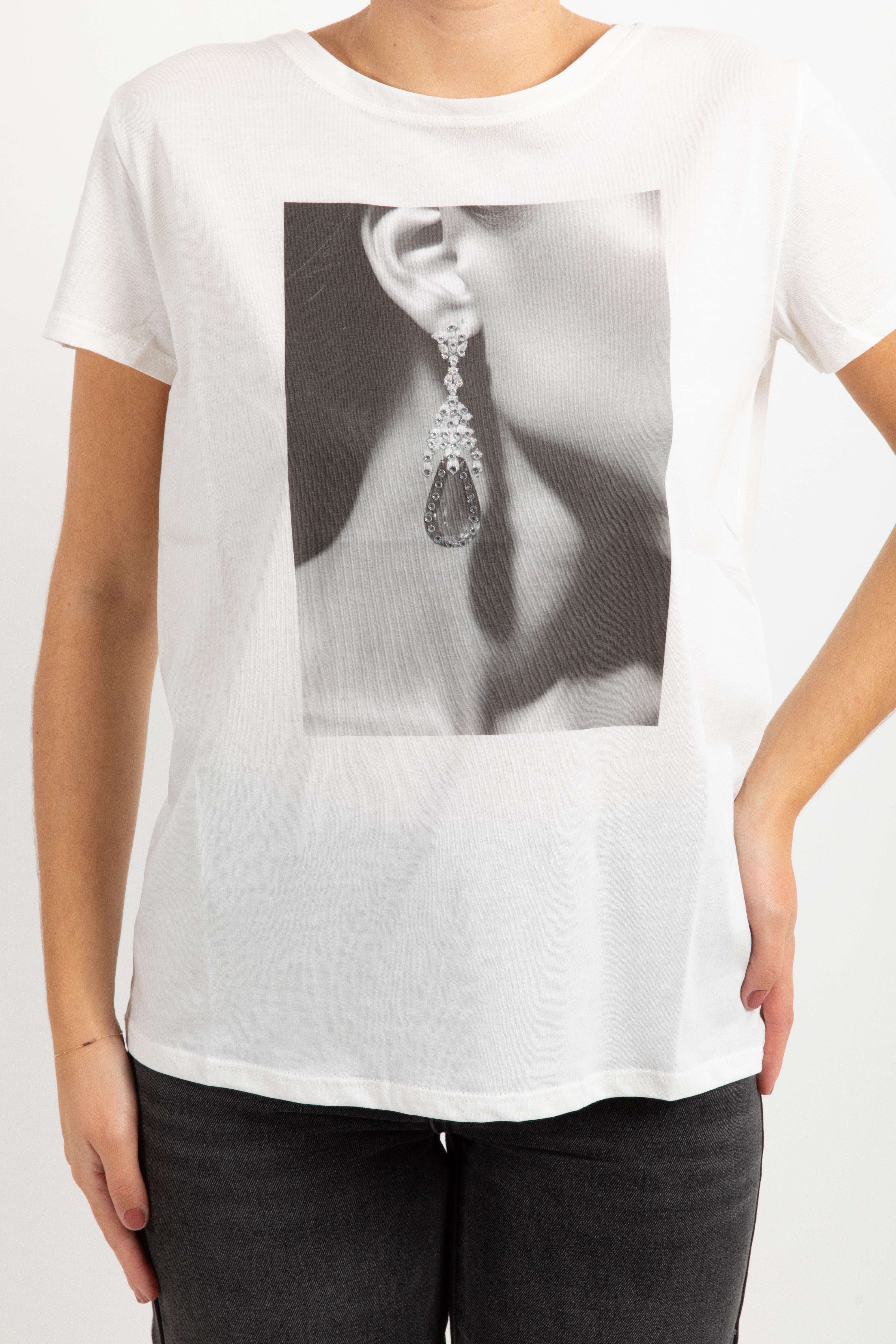 T-shirt girl orecchino pendente ViCOLO