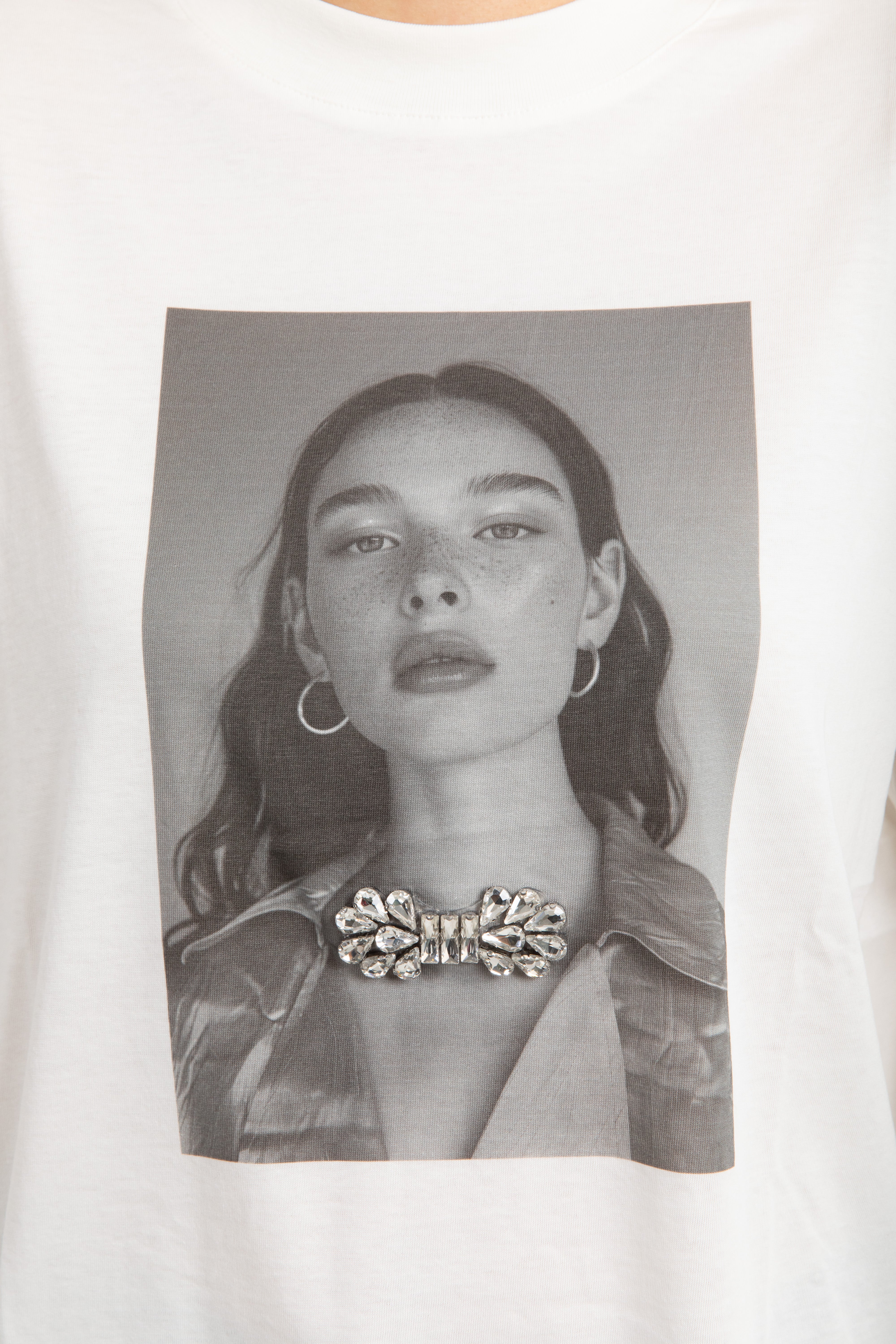 T-shirt over-size girl choker pietre ViCOLO