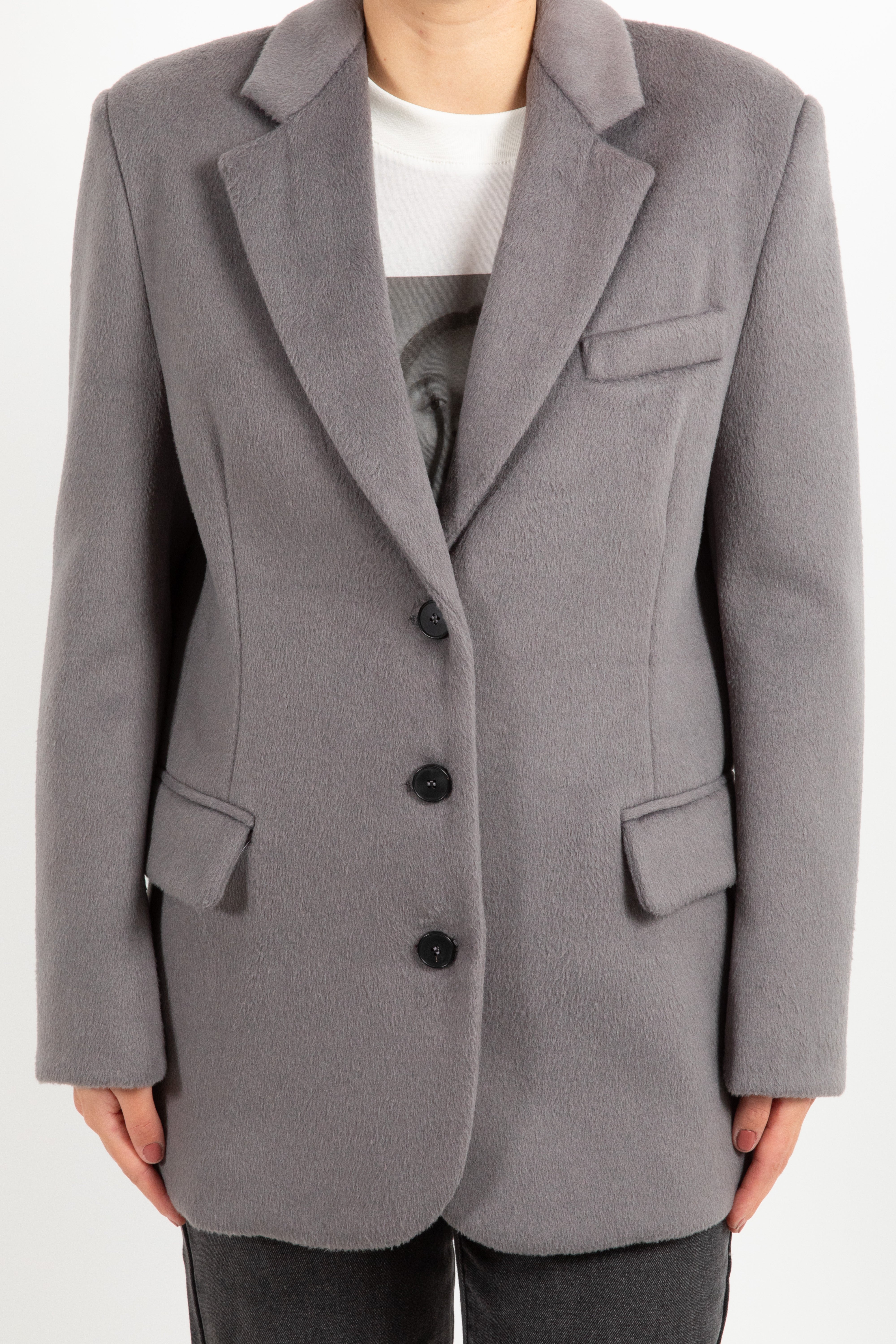 Giacca-cappotto regular fit in lana pettinata ViCOLO