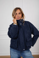 Giacca in eco-suede con tasche a patta variante blu Tensione IN