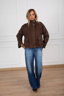 Giacca in eco-suede con tasche a patta variante moro Tensione IN