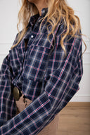 Camicia over-size check variante blu/rosso Haveone