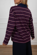 Polo a righe variante blu/bordeaux/panna Haveone