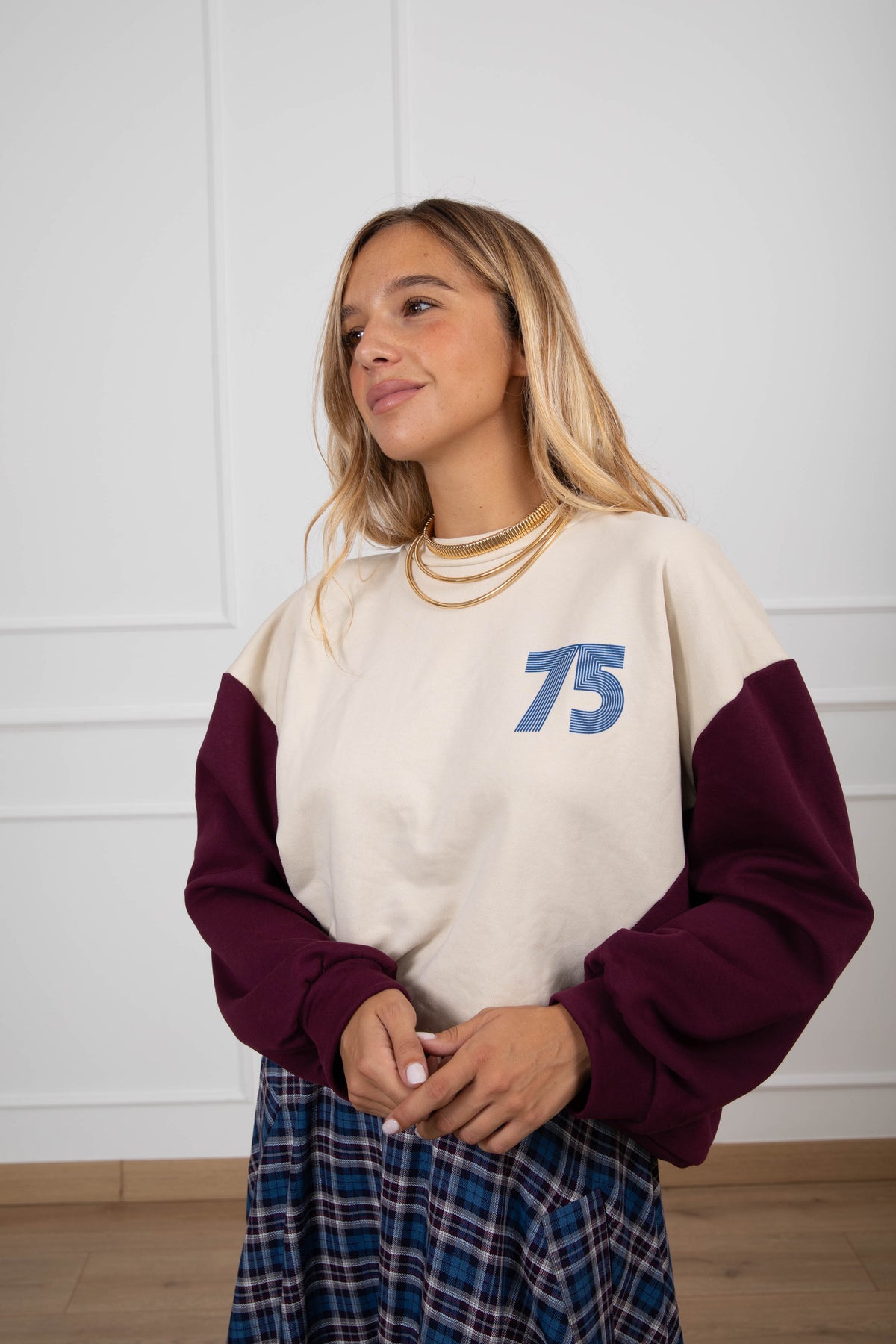Felpa color block "75" Haveone