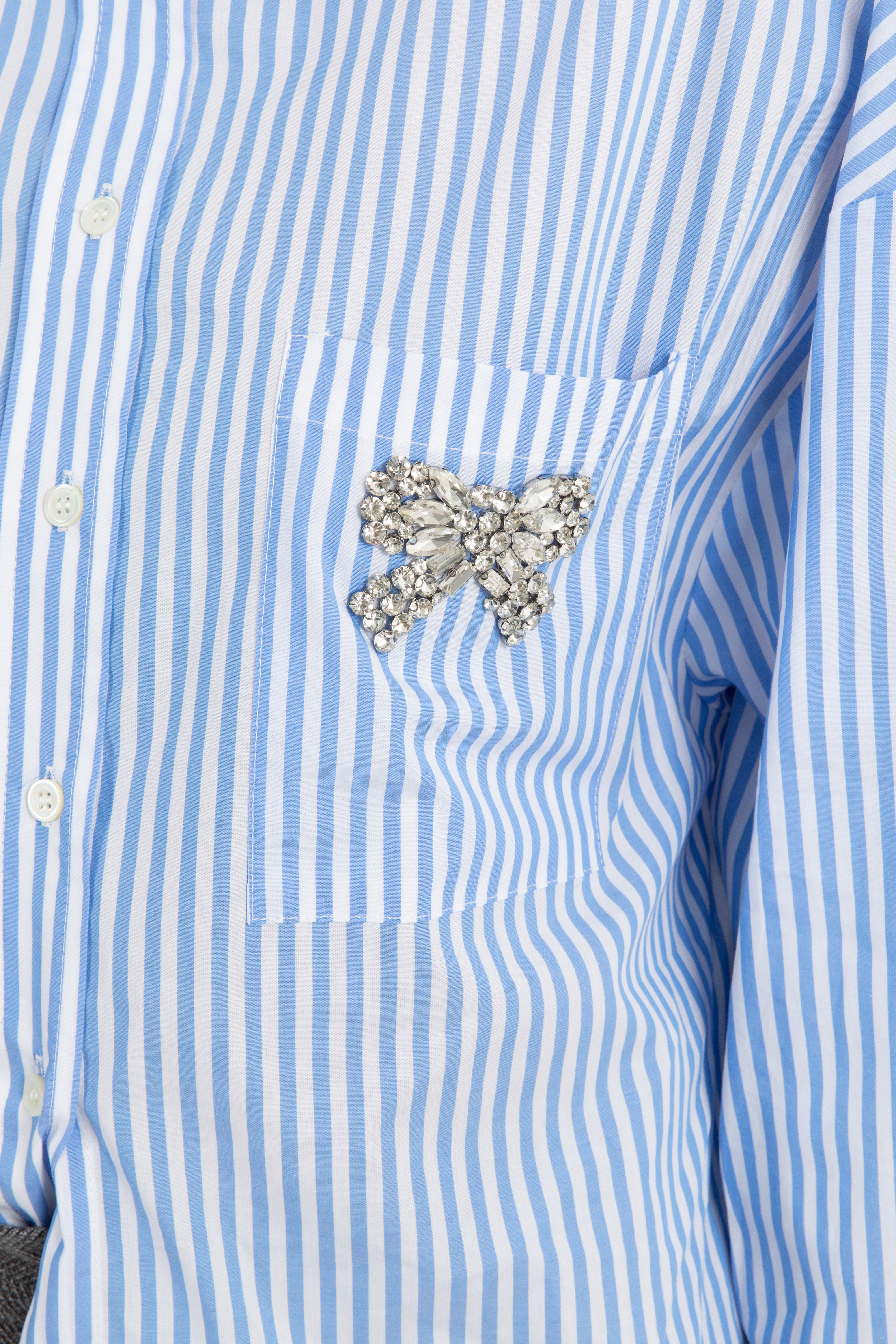 Camicia bacchettata con fiocco pietre ViCOLO