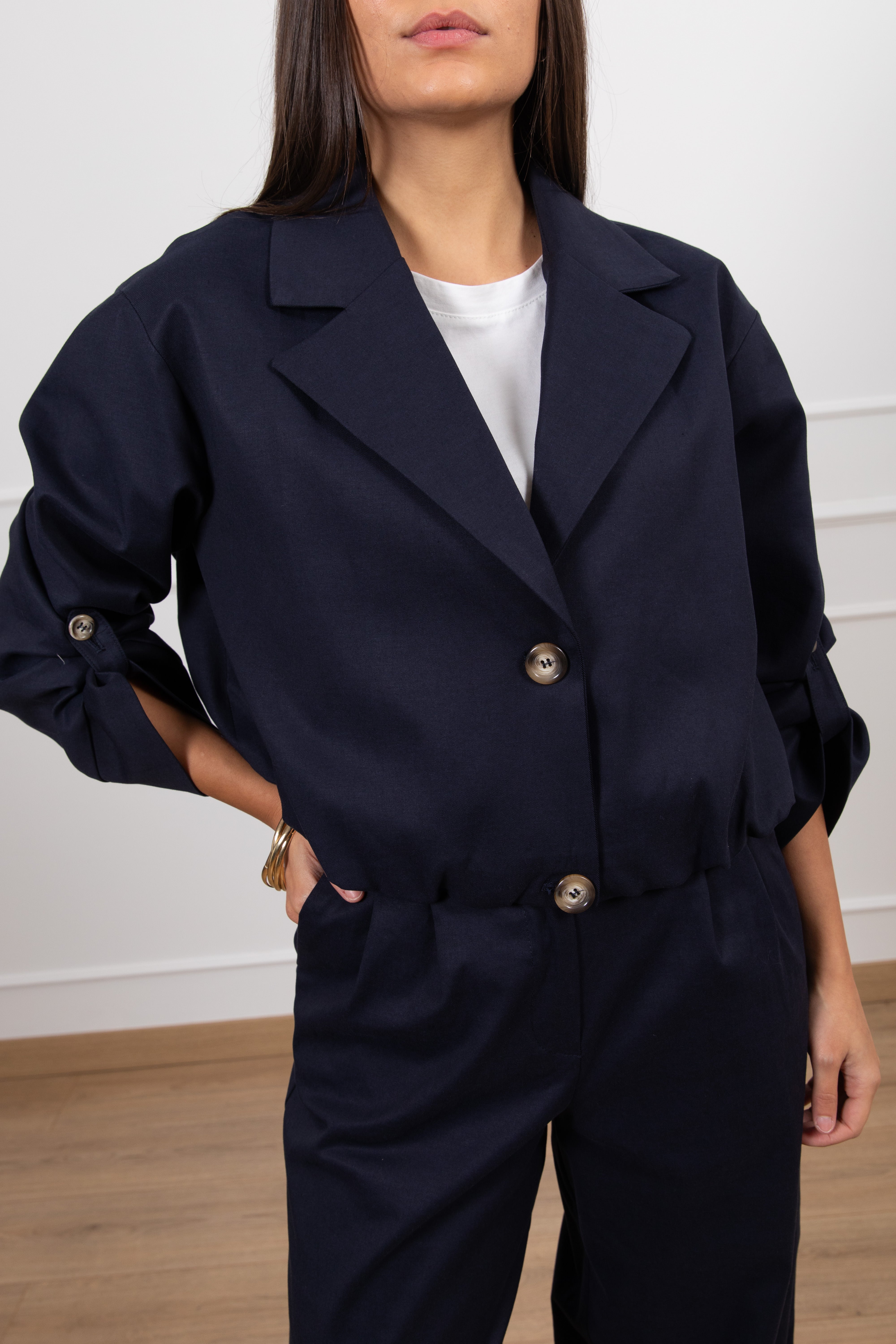 Giacca cropped a palloncino ViCOLO